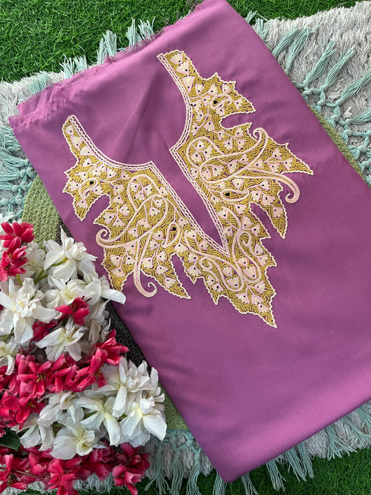 Lavender Cotton Cord Set (Hand Embroidered)