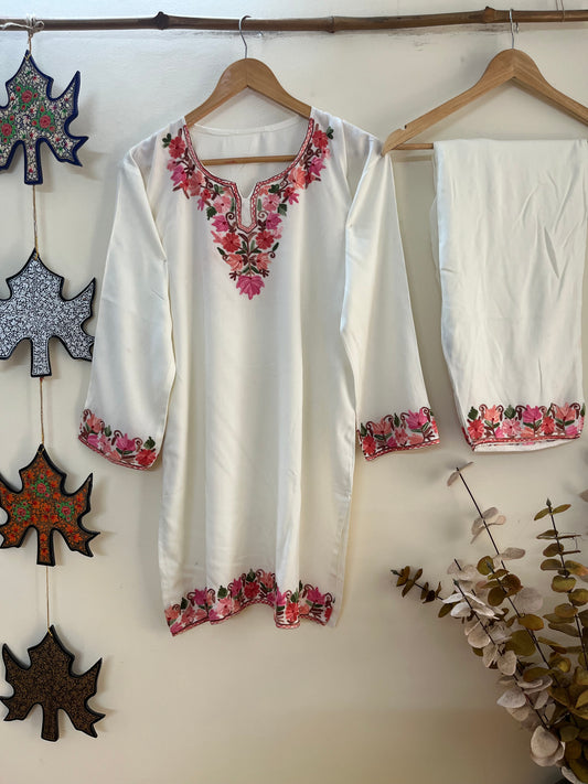 Ivory Cotton Cord Set (Free Size/ XL)