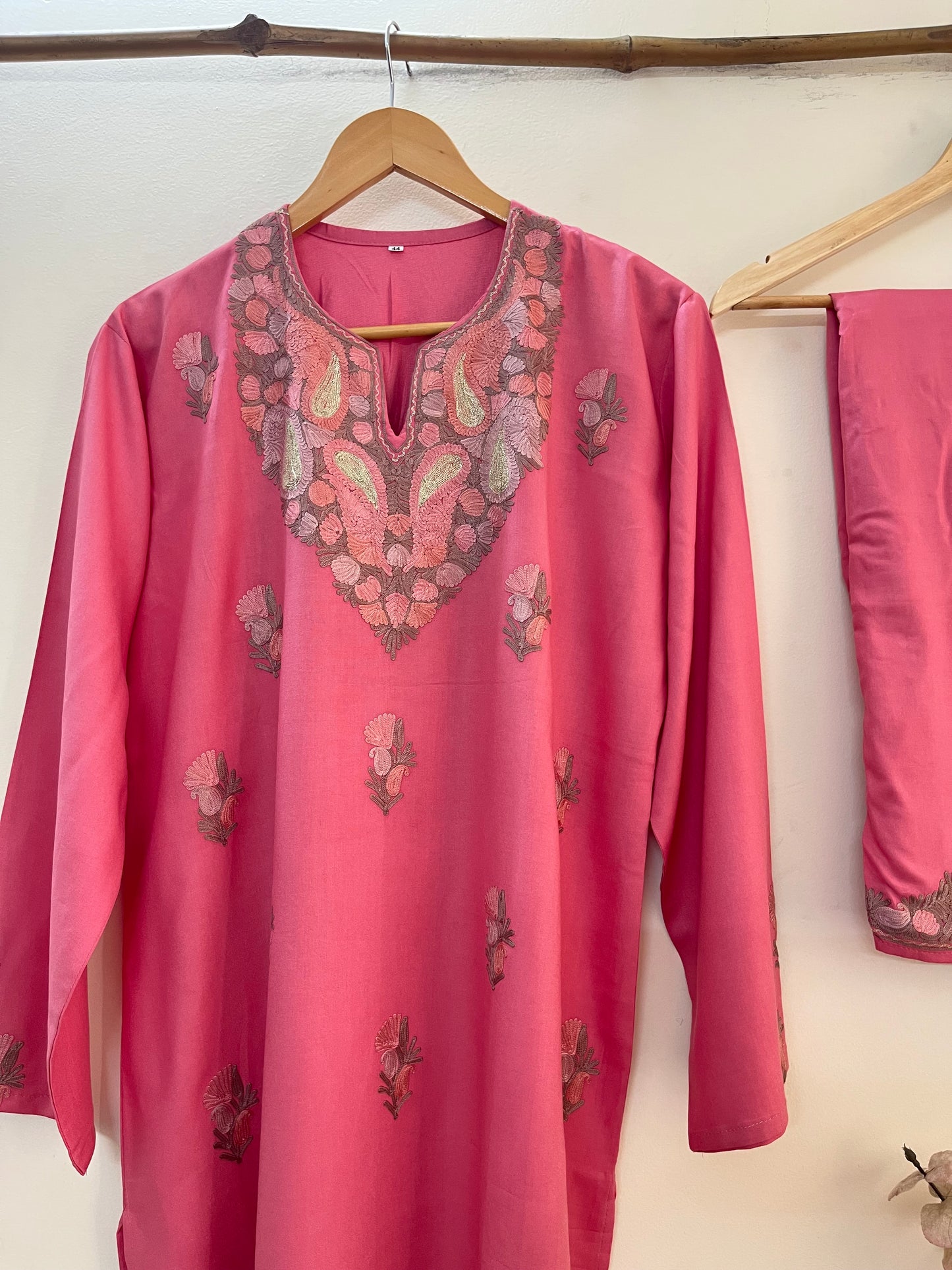 Soft Pink Cotton Cord Set (Free Size/ XL)