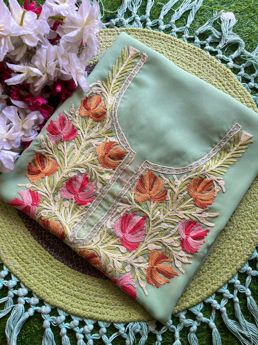 Georgette Unstitched Kashmiri Kurta