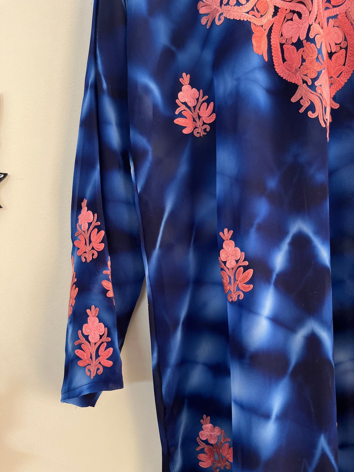 Georgette Aari Embroidered Stitched Kurta