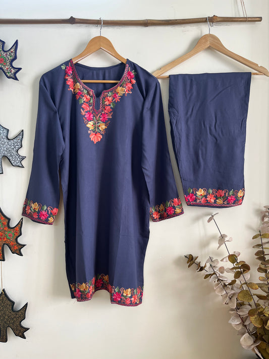 Grey Cotton Cord Set (Free Size/ XXL)