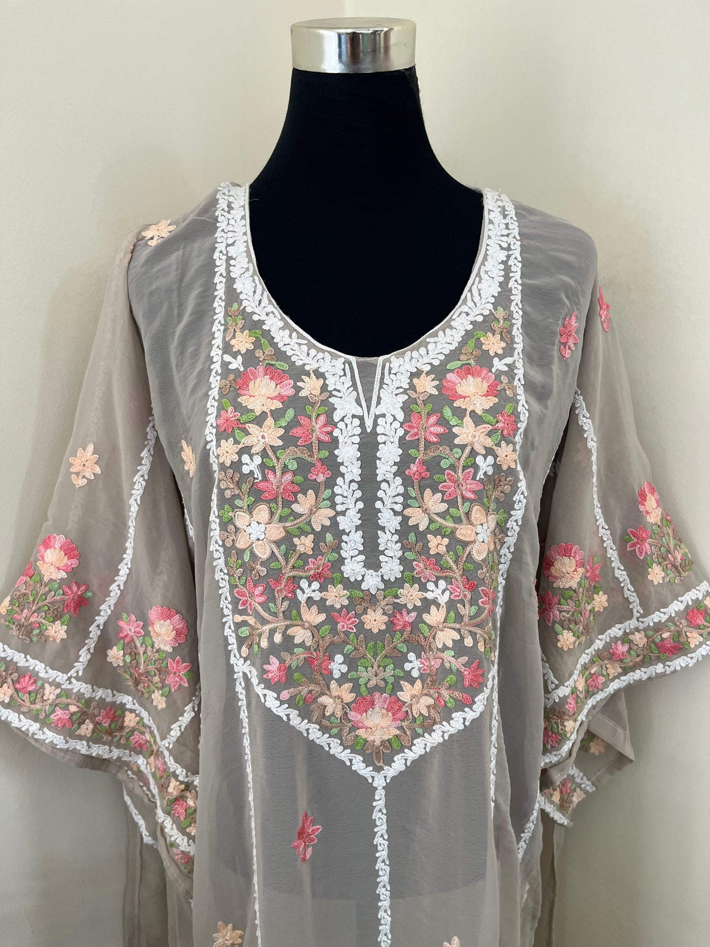 Moose Georgette All over Work Aari Embroidered Unstitched Kurta