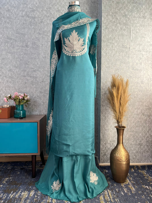 Soft Blue Sanam’ Tilla Kashmiri Silk Suit
