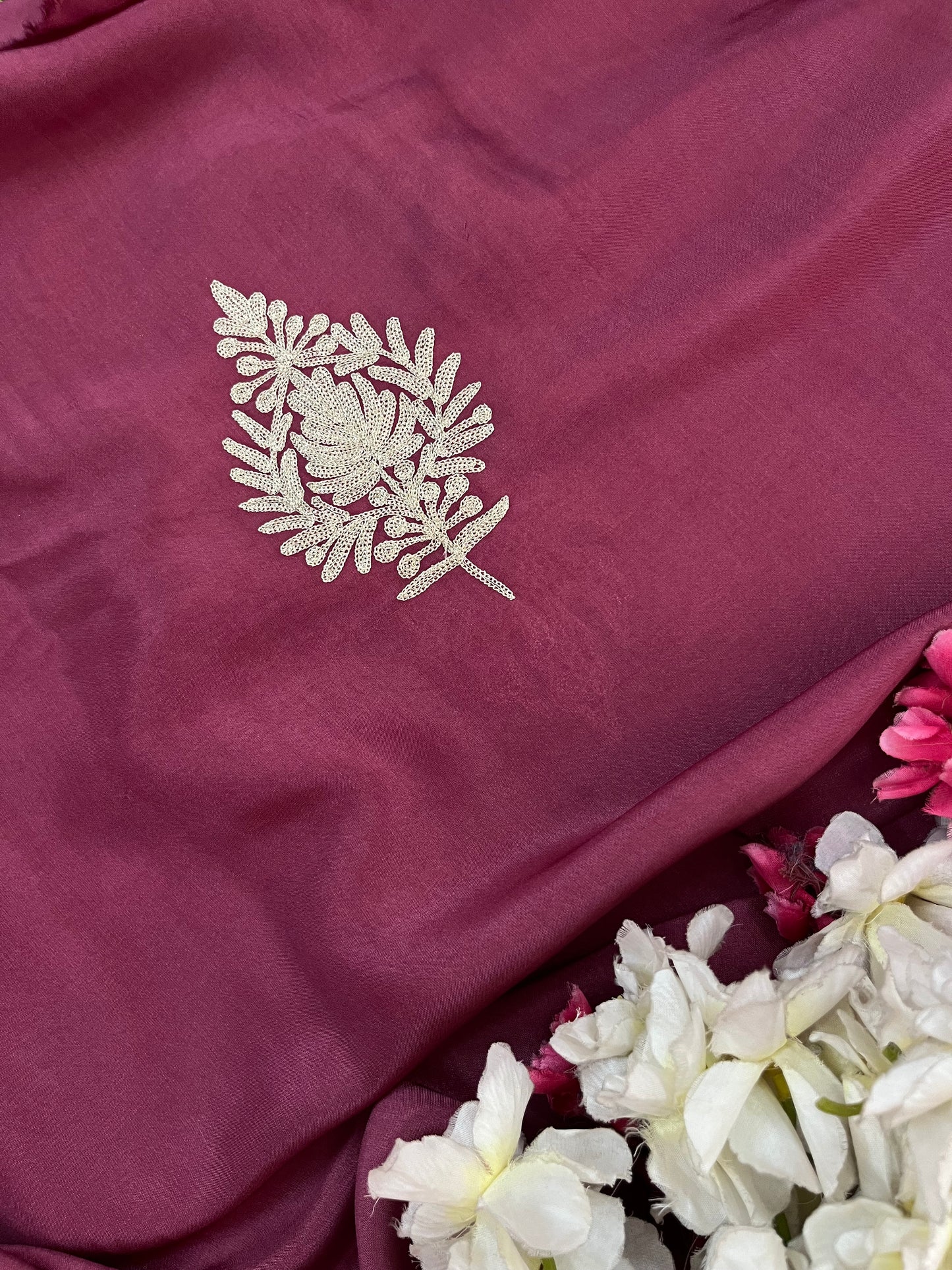Sanam’ Onion Pink Silk Tilla Kashmiri Suit