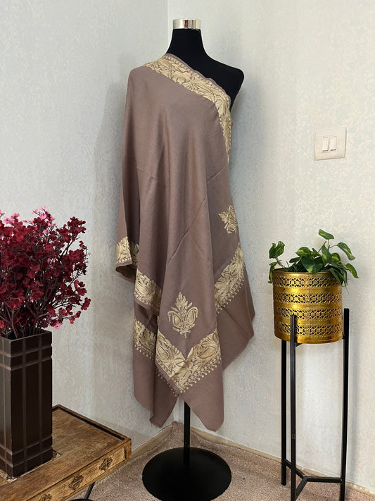 Semi Pashmina Tilla Embroidered stole