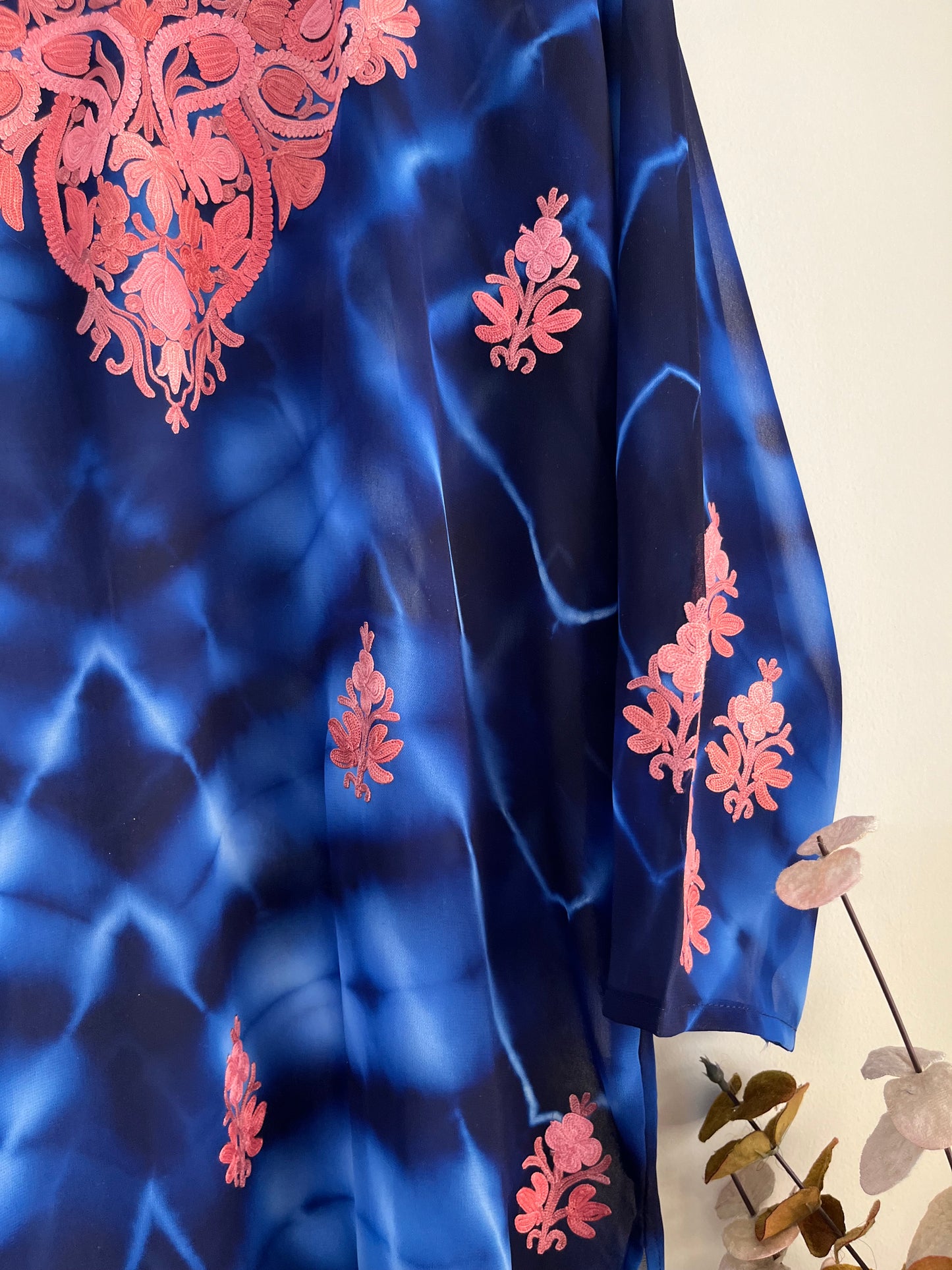 Georgette Aari Embroidered Stitched Kurta