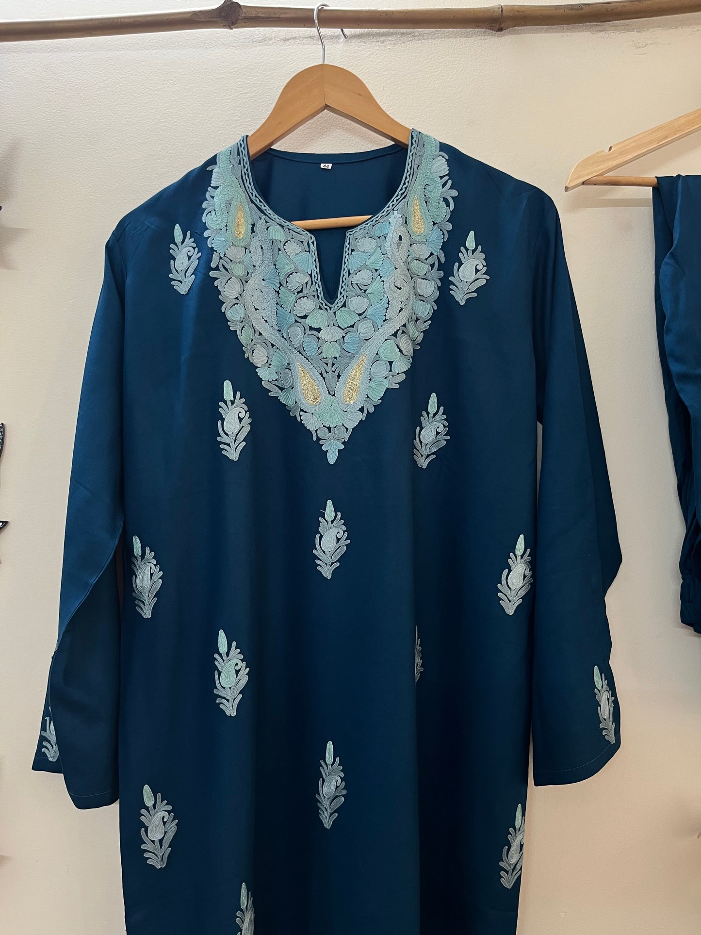 Teal Blue Cotton Cord Set (Free Size/ XL)