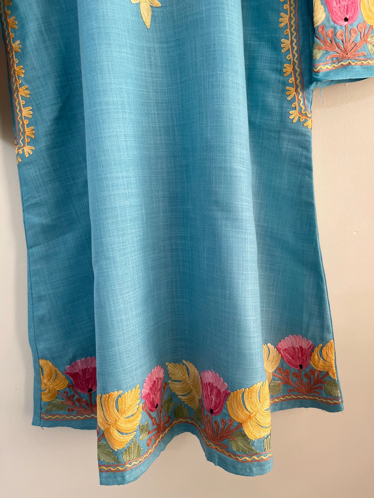 Sky Blue Cotton Stitched Co-ord Set(L/XL)