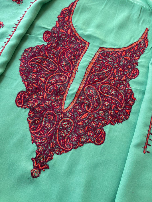 Cotton Green Sozni Work Two Piece Set (Hand Embroidered)