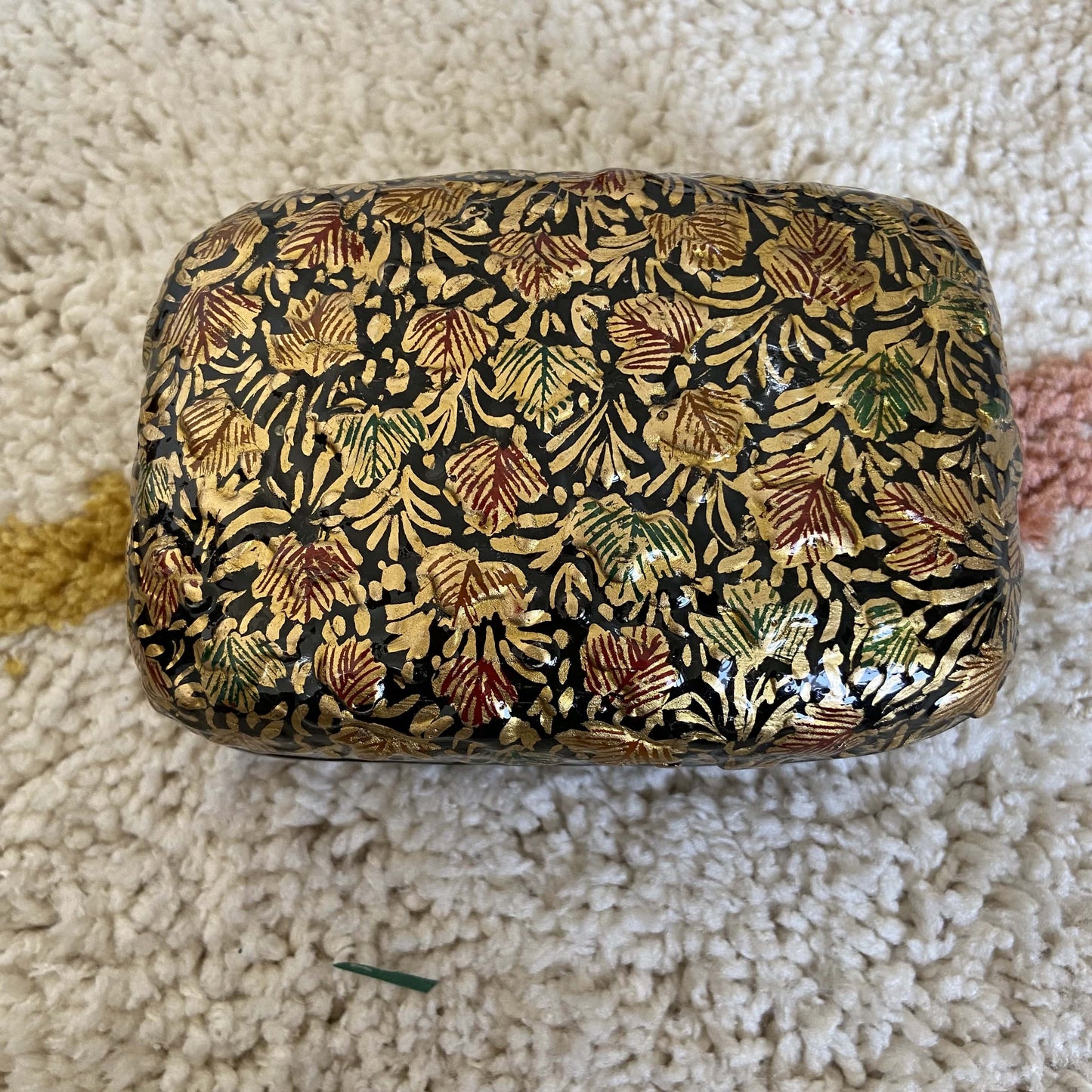 Golden Black Chinar Patti Handmade Paper Mache 2 Box Set