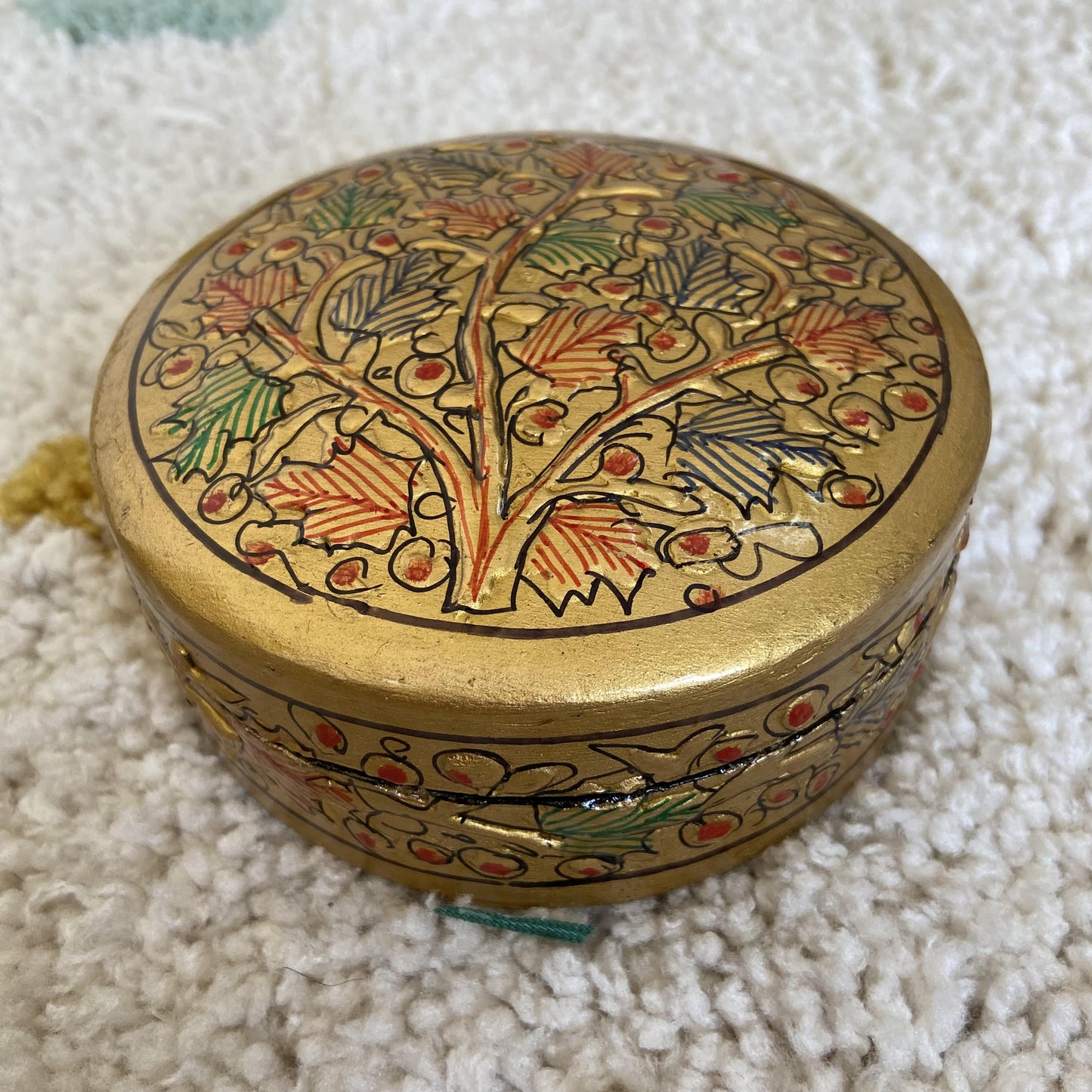 Golden Tree of Life Handmade Paper Mache Box