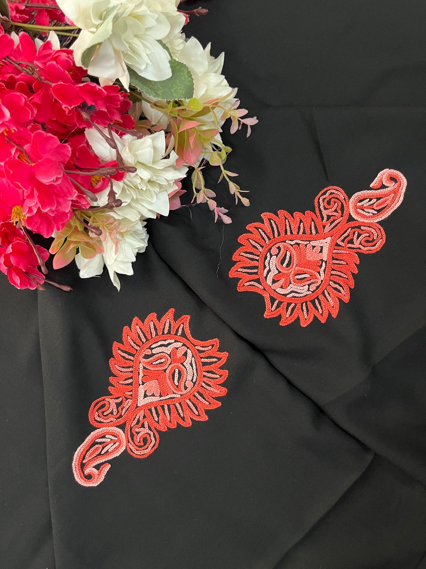 Cotton Black Two Piece Set (Hand Embroidered)