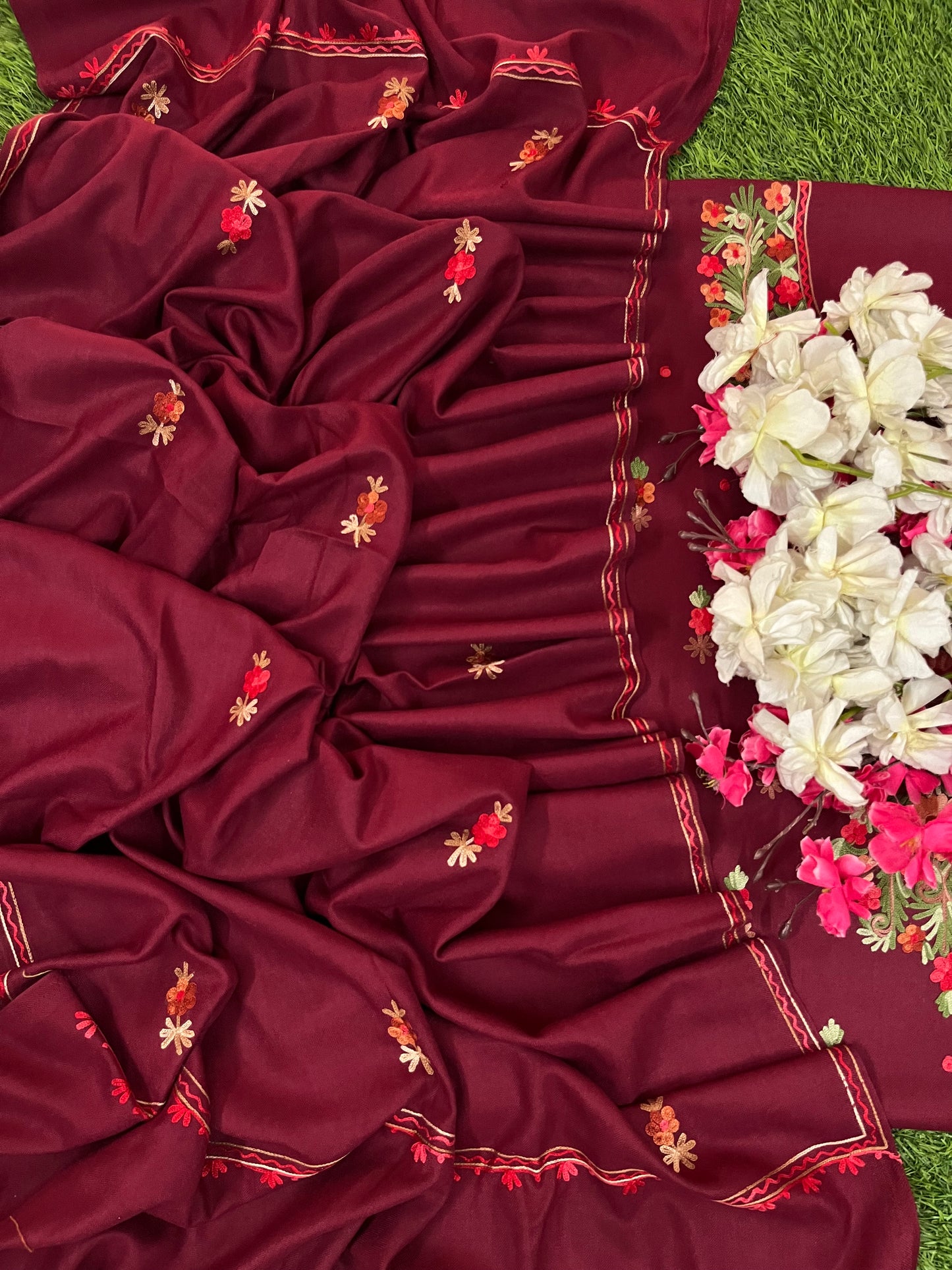 Coke Woollen Aari Embroidered 3pc suit