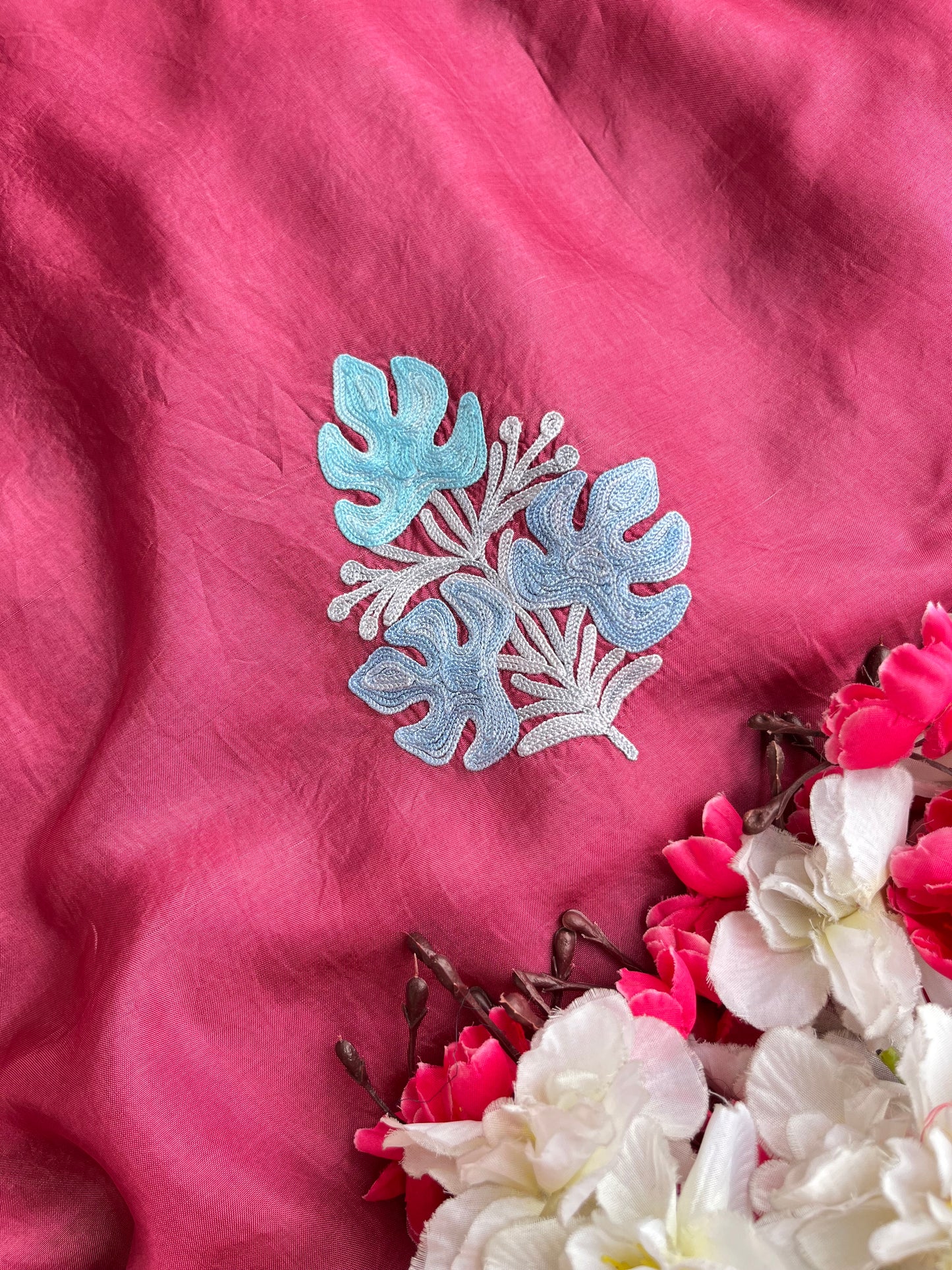 Onion Pink Opada Silk Kashmiri Suits