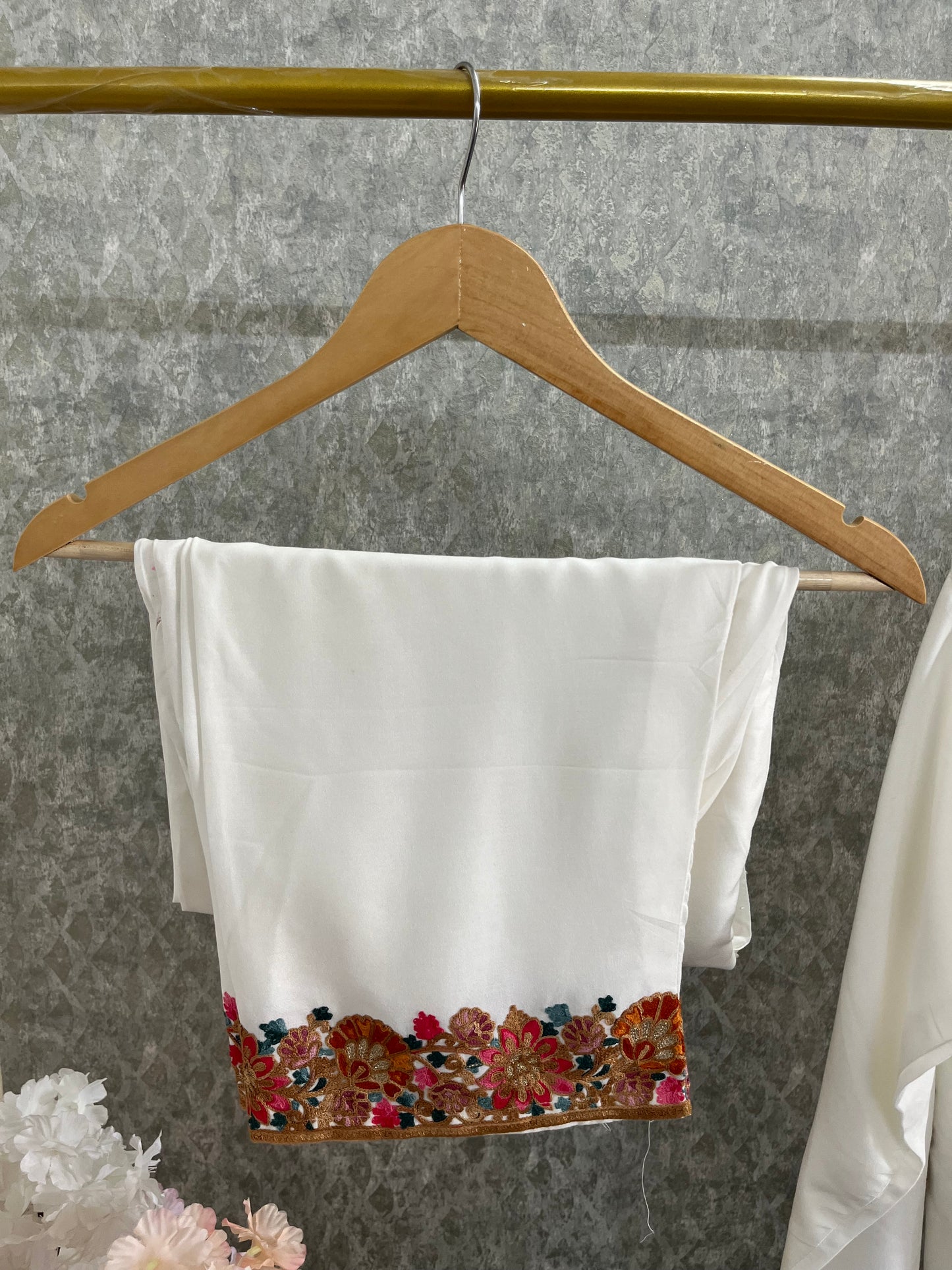 Off White Cotton Stitched Co-ord Set( 44)