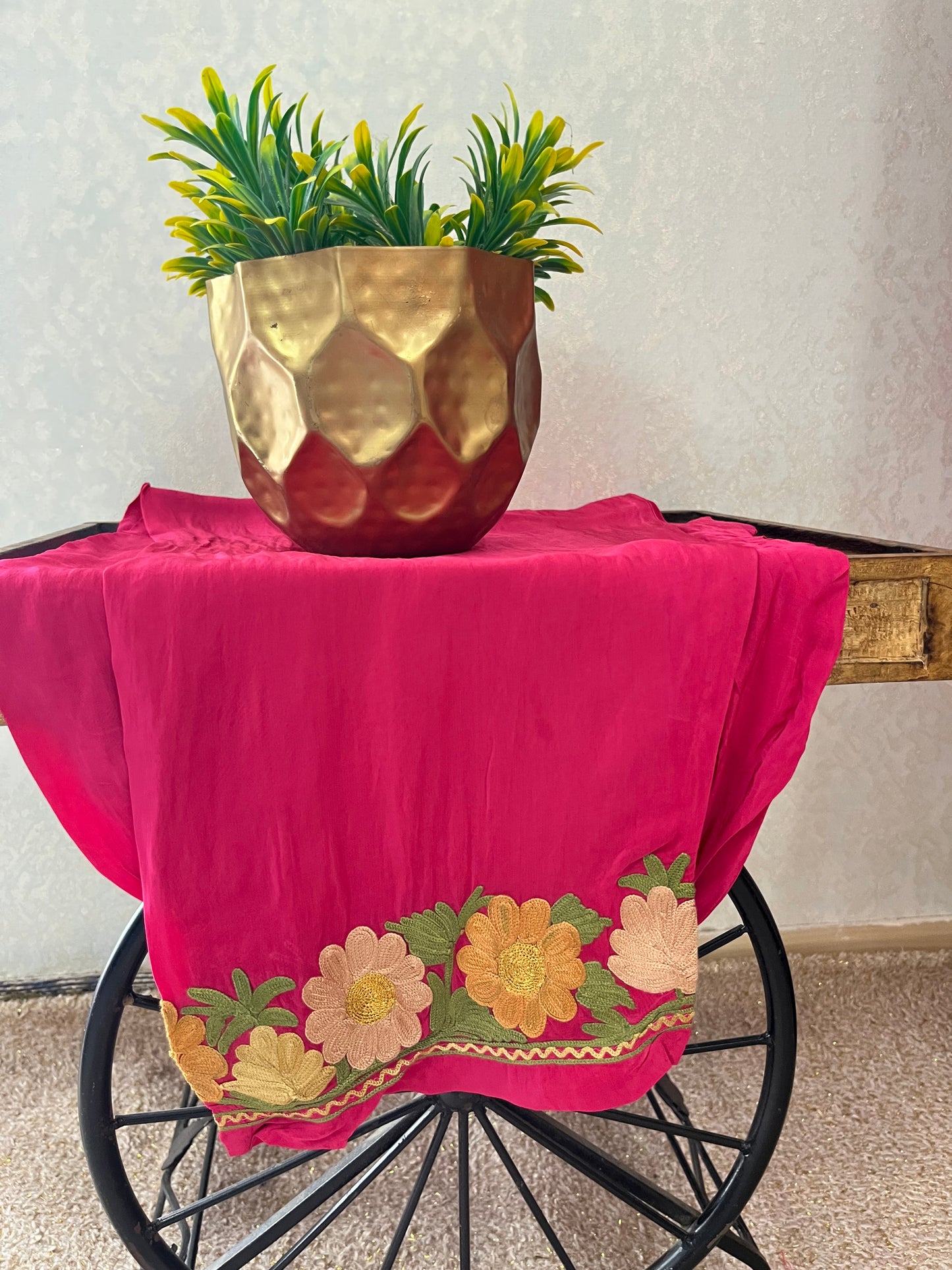 Hot Pink Stitched Crape Pheran Set with dupatta (44)