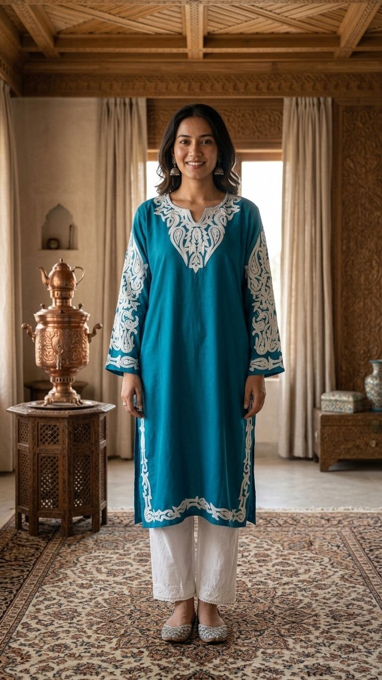 Firozi Cotton Stitched Co-ord Set