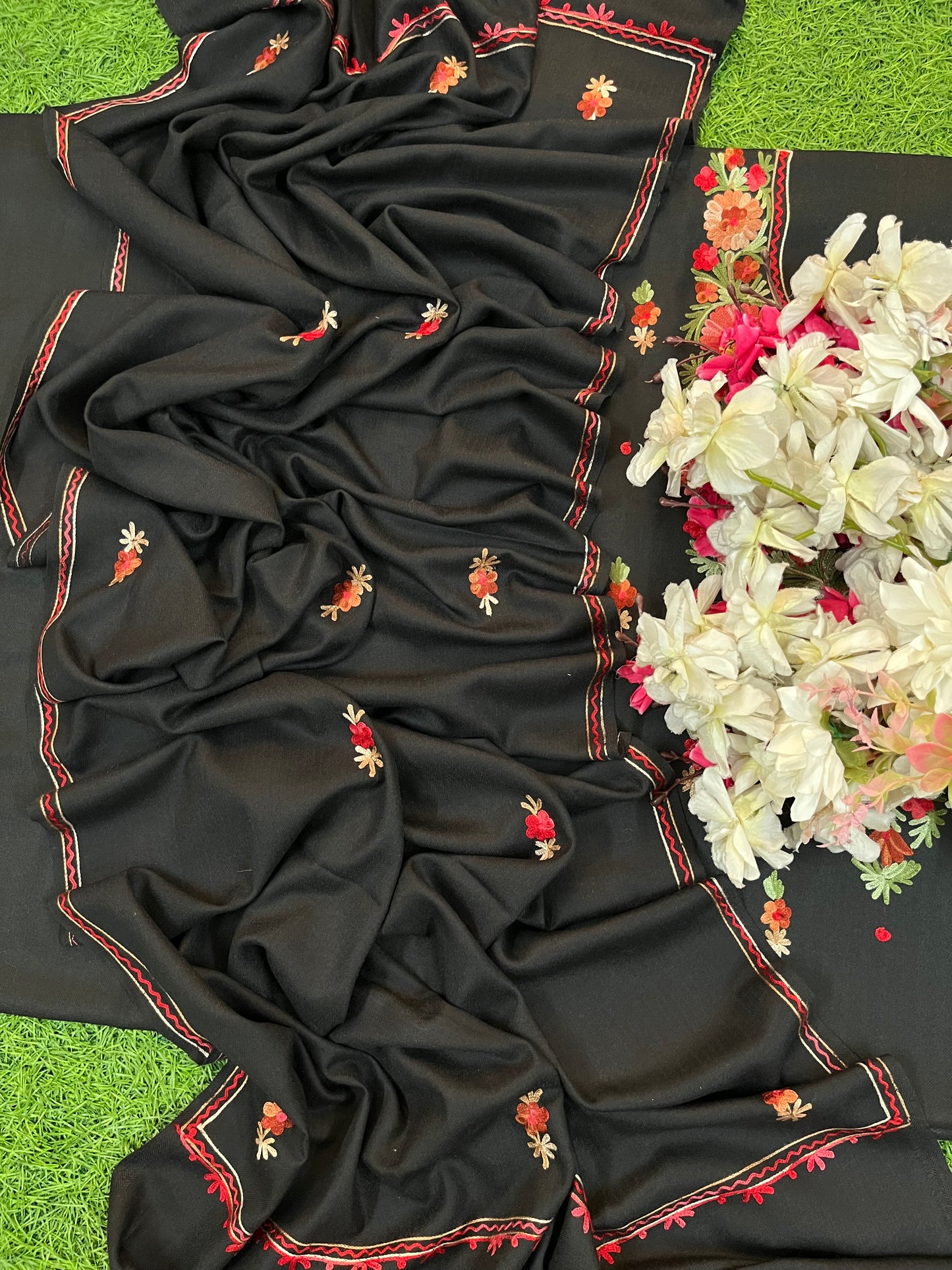 Black Woollen Aari Embroidered 3pc suit