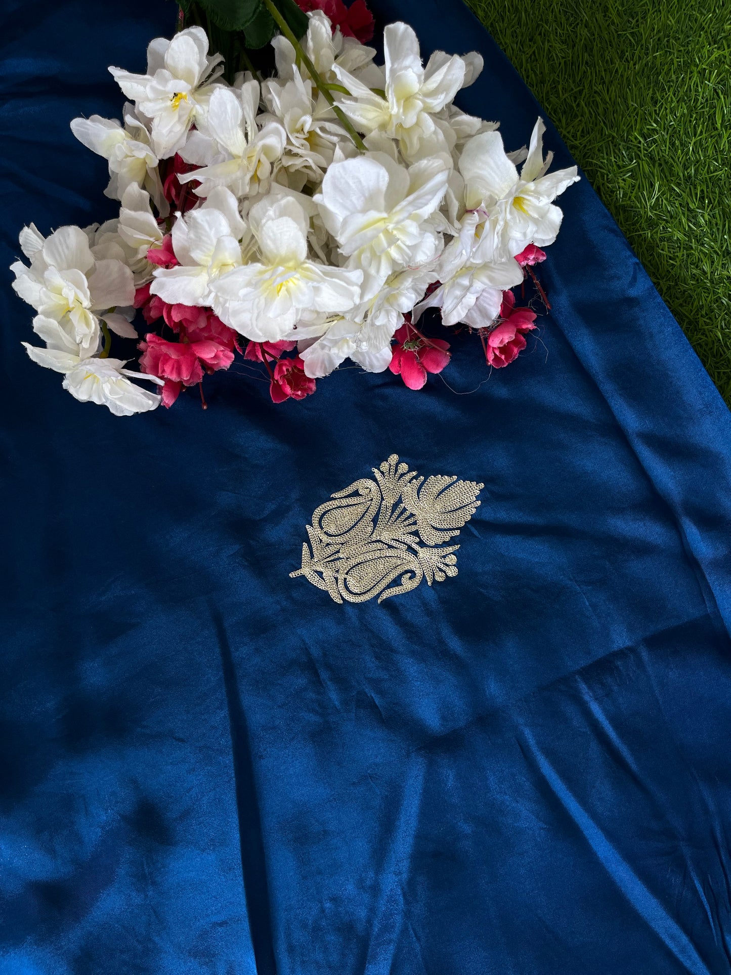 Sanam’ Royal Blue Silk Tilla Embroidered Suit material