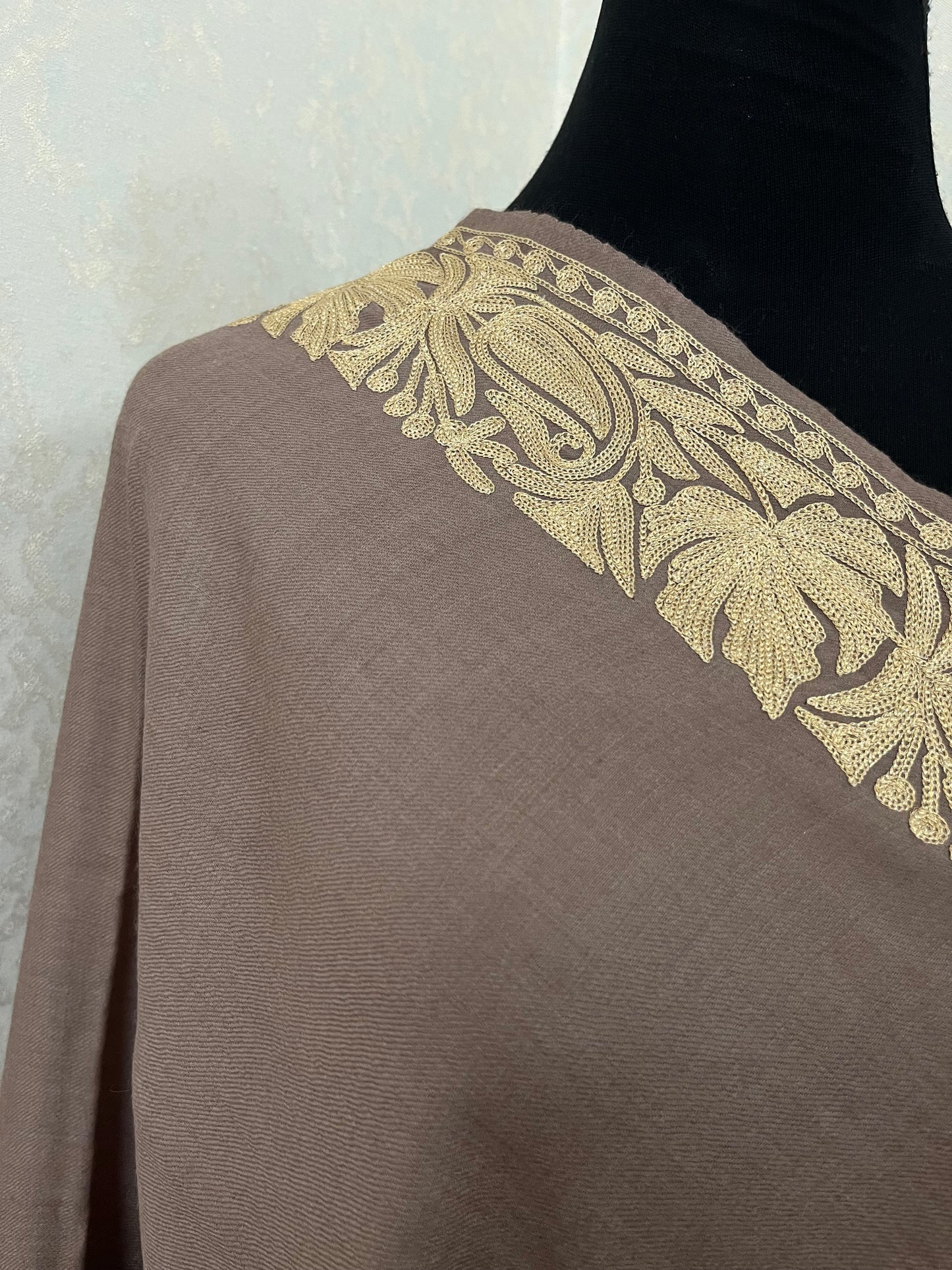 Semi Pashmina Tilla Embroidered stole
