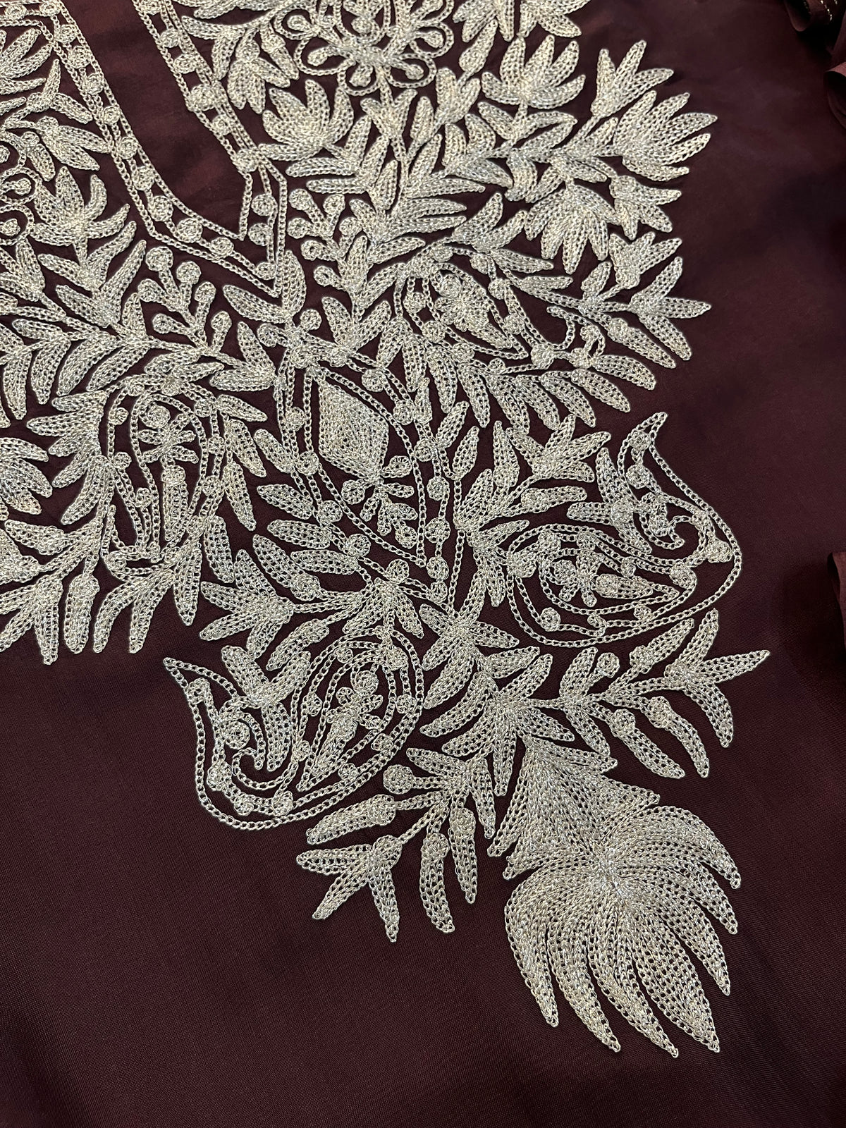 Brown Silk Tilla Kashmiri Suit