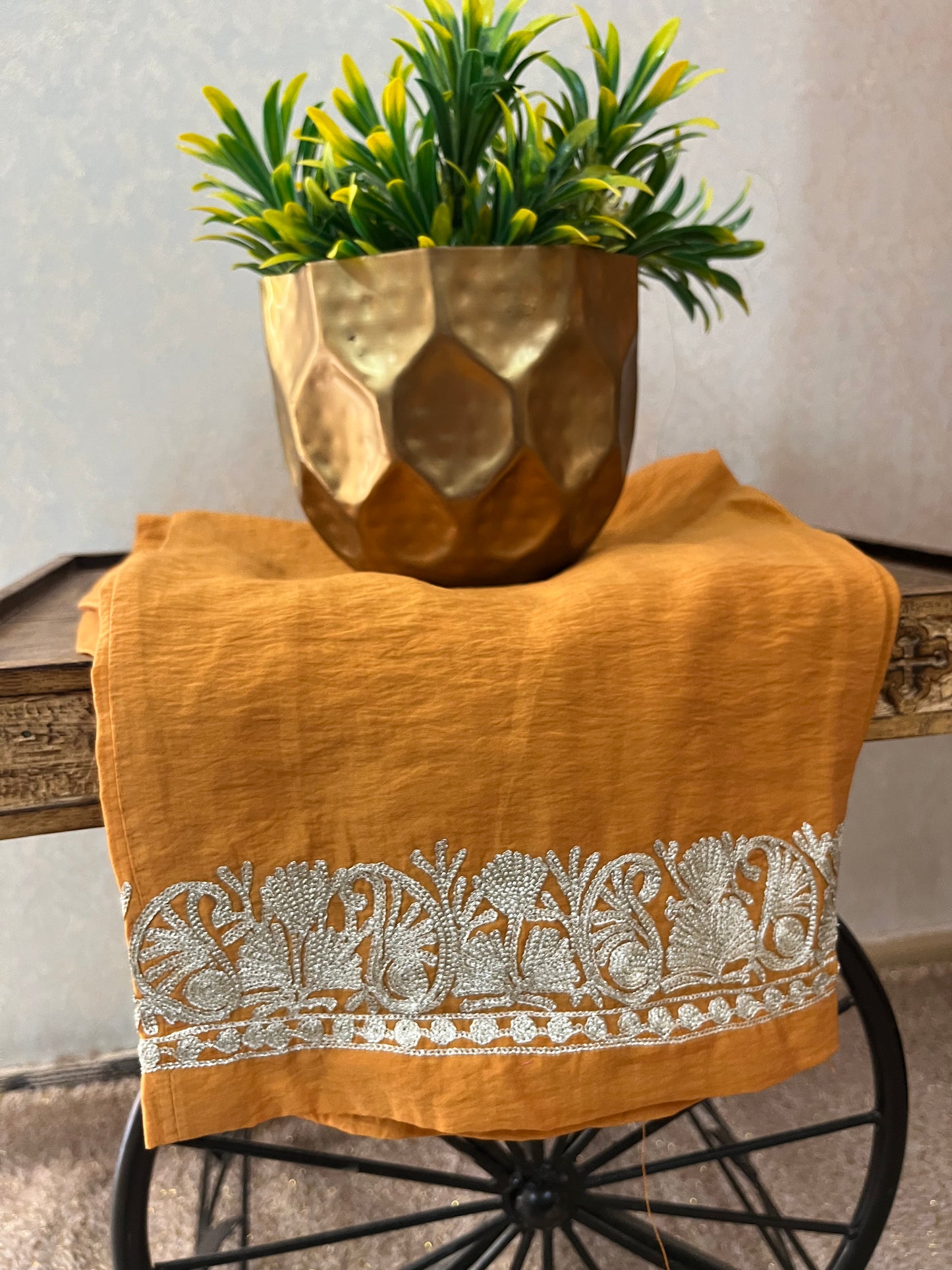 Orange Cotton Kashmiri Pheran Set (48)