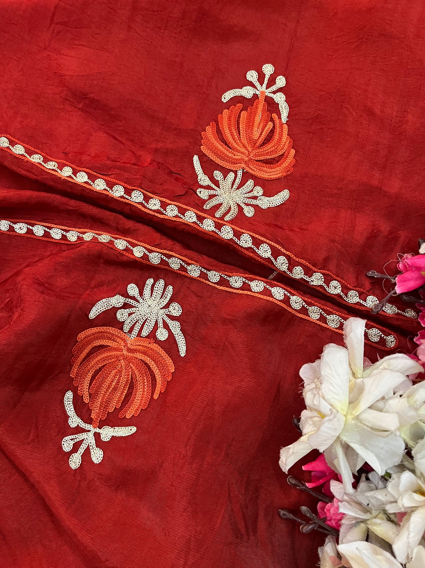 Rust Opada Silk Kashmiri Suit