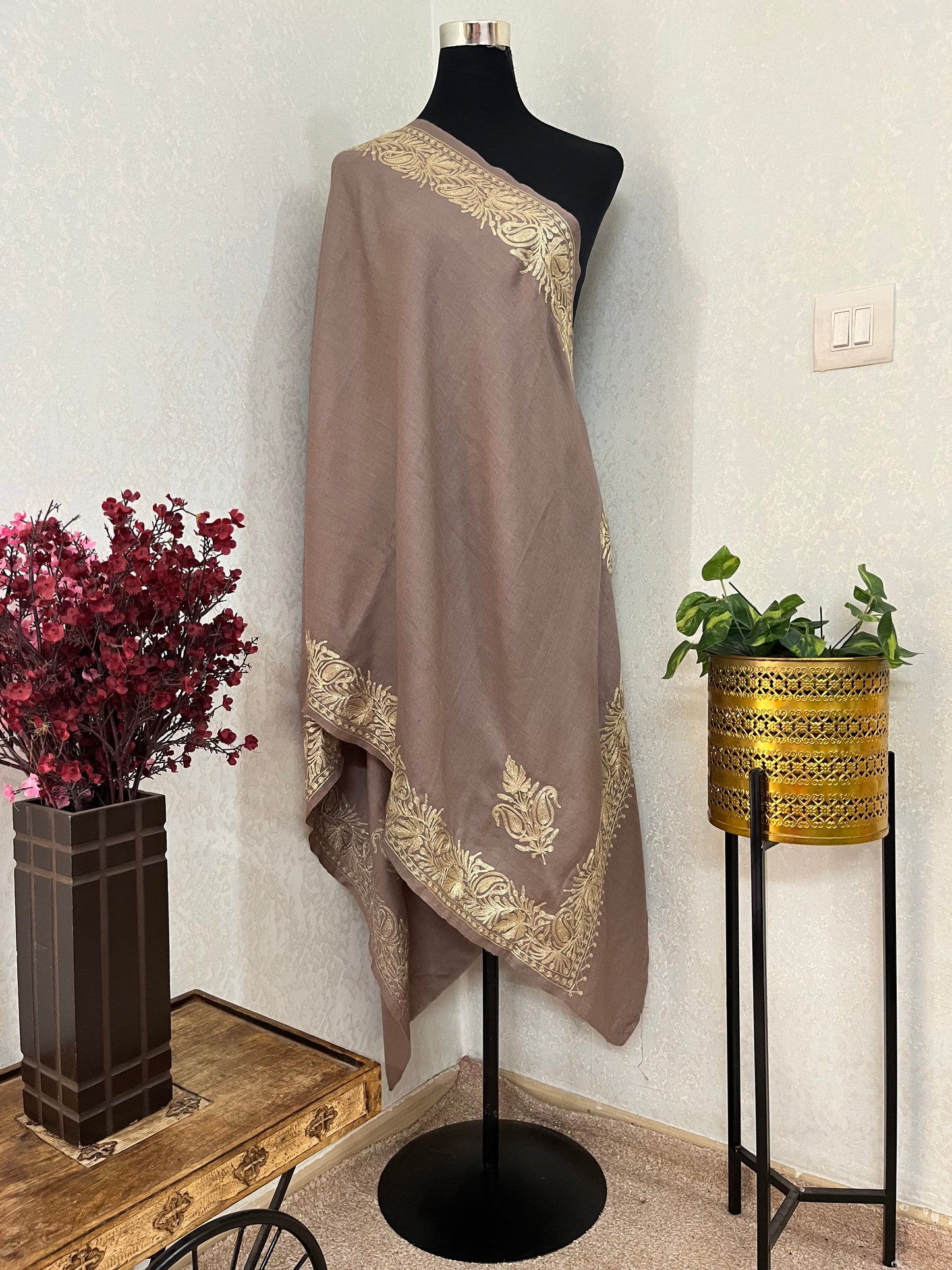 Being Semi Pashmina Tilla Embroidered stole