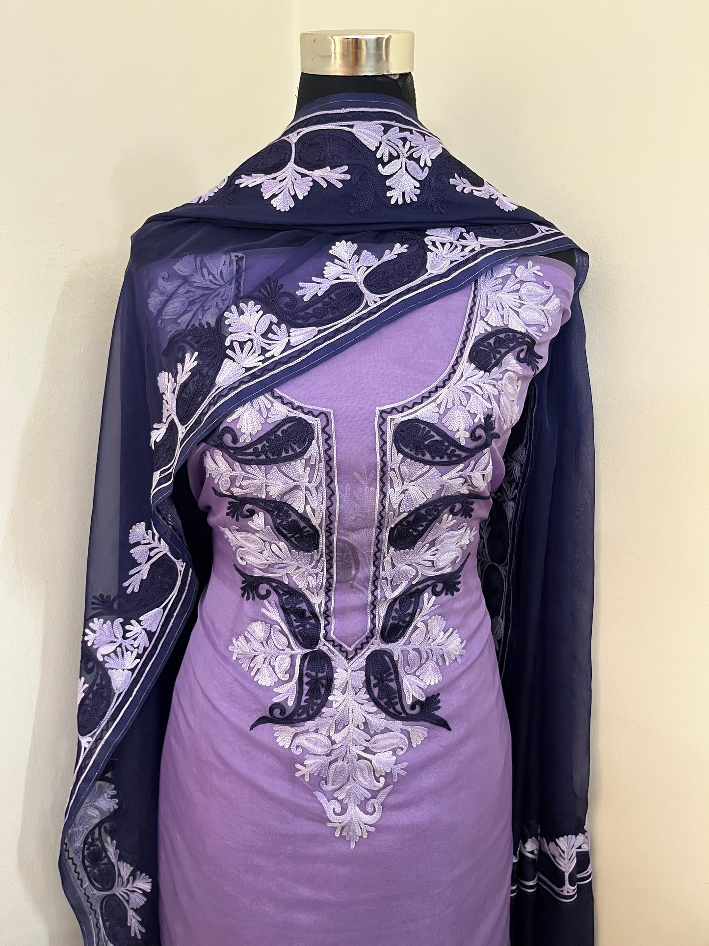 Lilac Soft Tissue Kashmiri Suit
