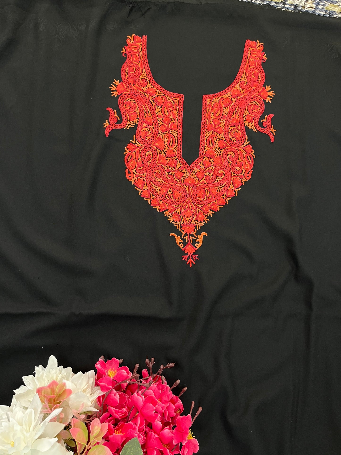 Black Cotton Cord Set (Hand Embroidered)