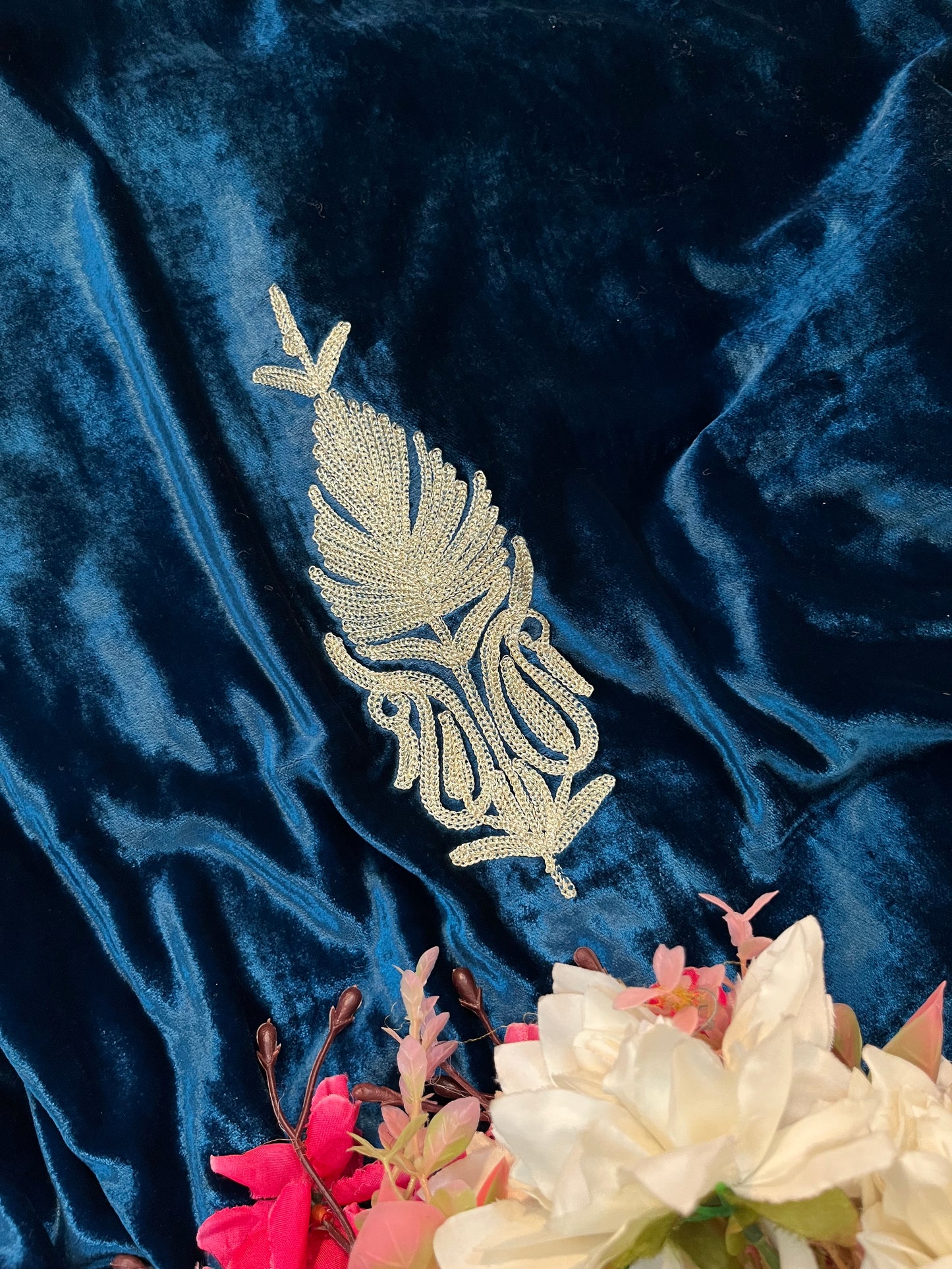 Electric Blue Tilla Makhmal 3pc Suit