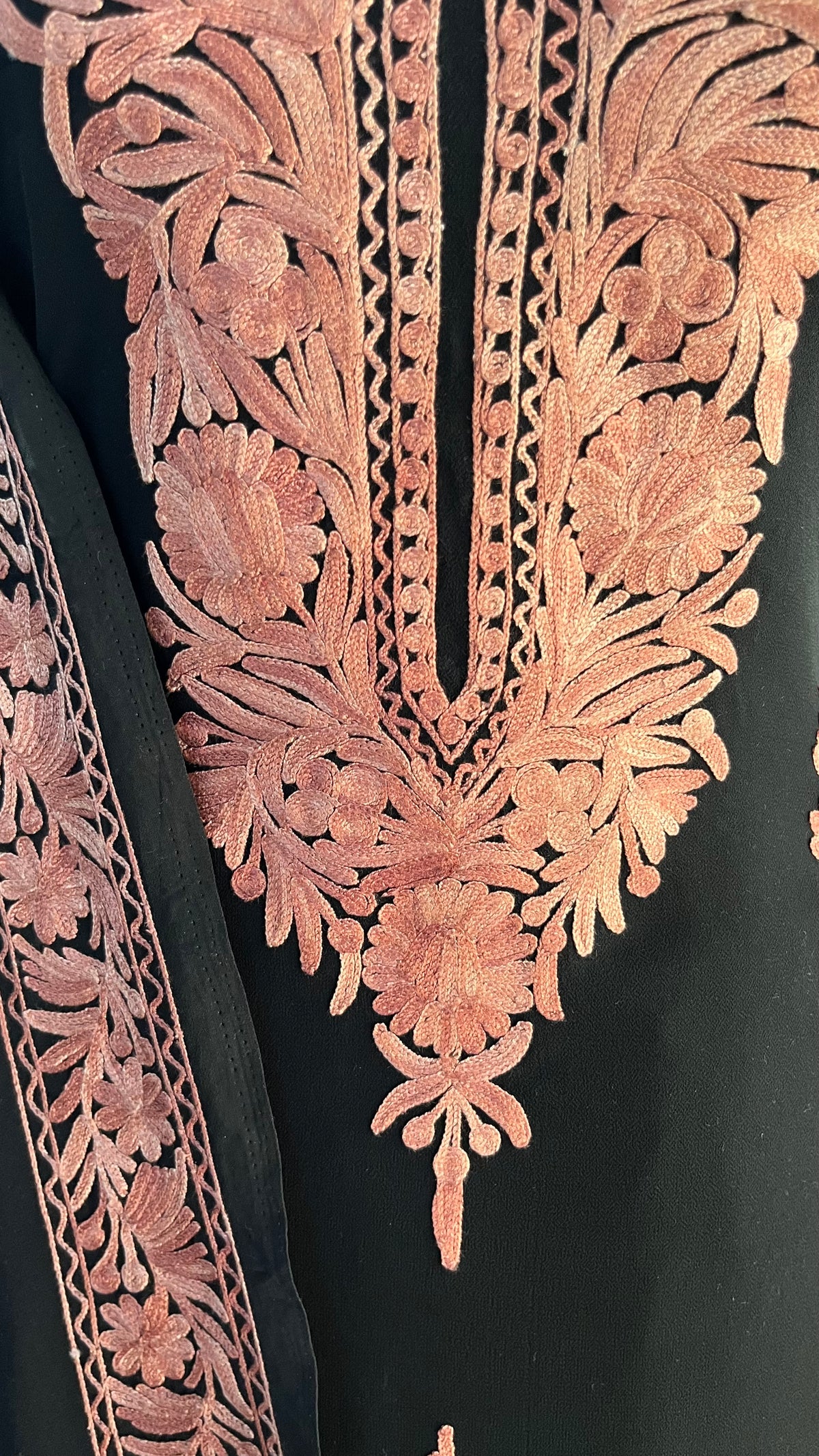 Georgette Black 3 Pc Kashmiri Suit