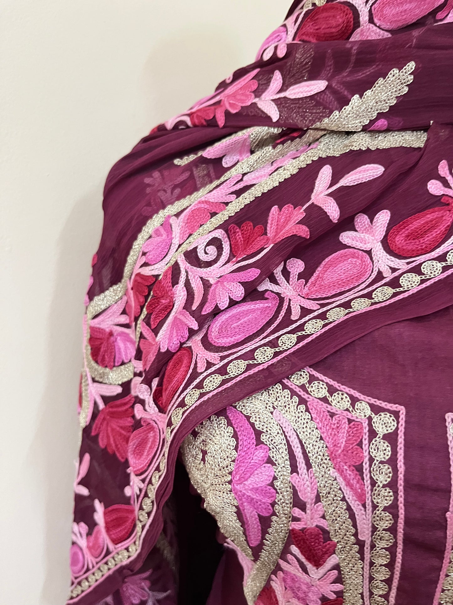 Wine Opada Silk Kashmiri Suits