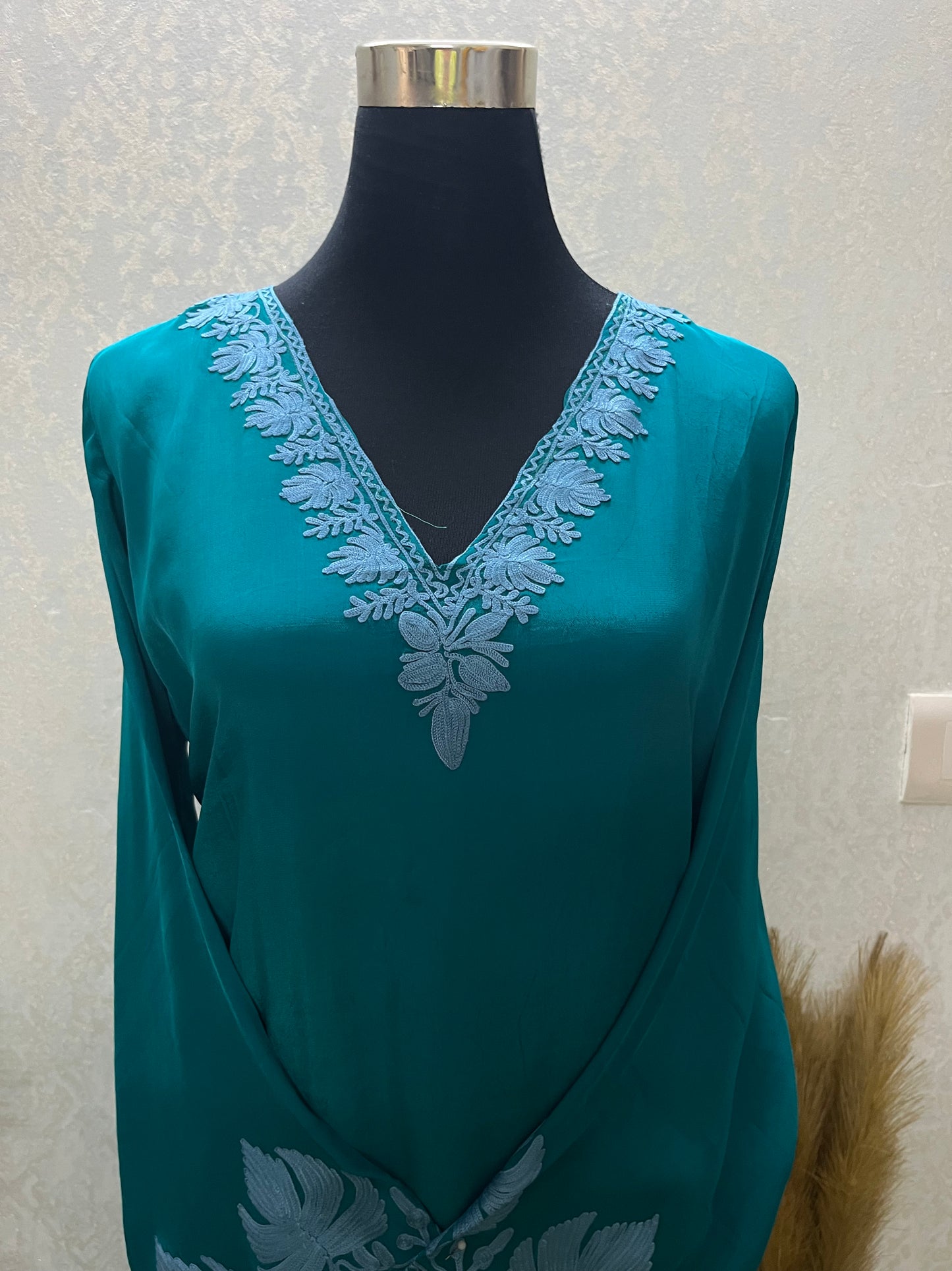 Green Stitched Crape Cord Set (46)