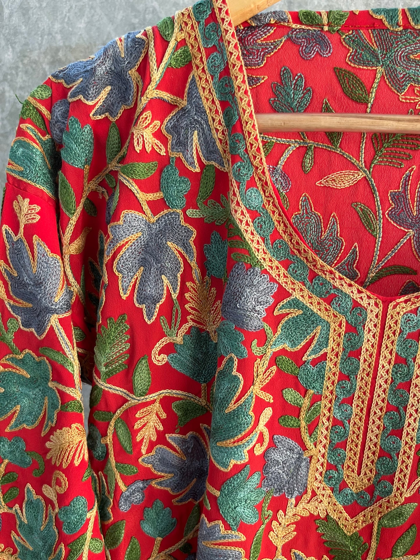 Red Crape Jaal Work (Front & Back) Kurta