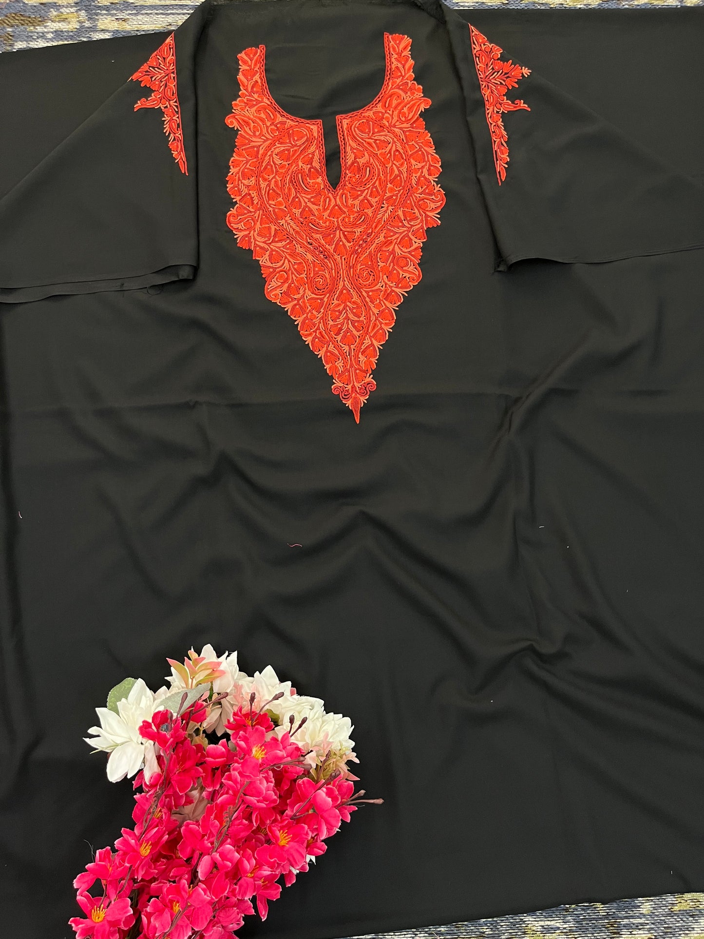 Black  Cotton Cord Set (Hand Embroidered)