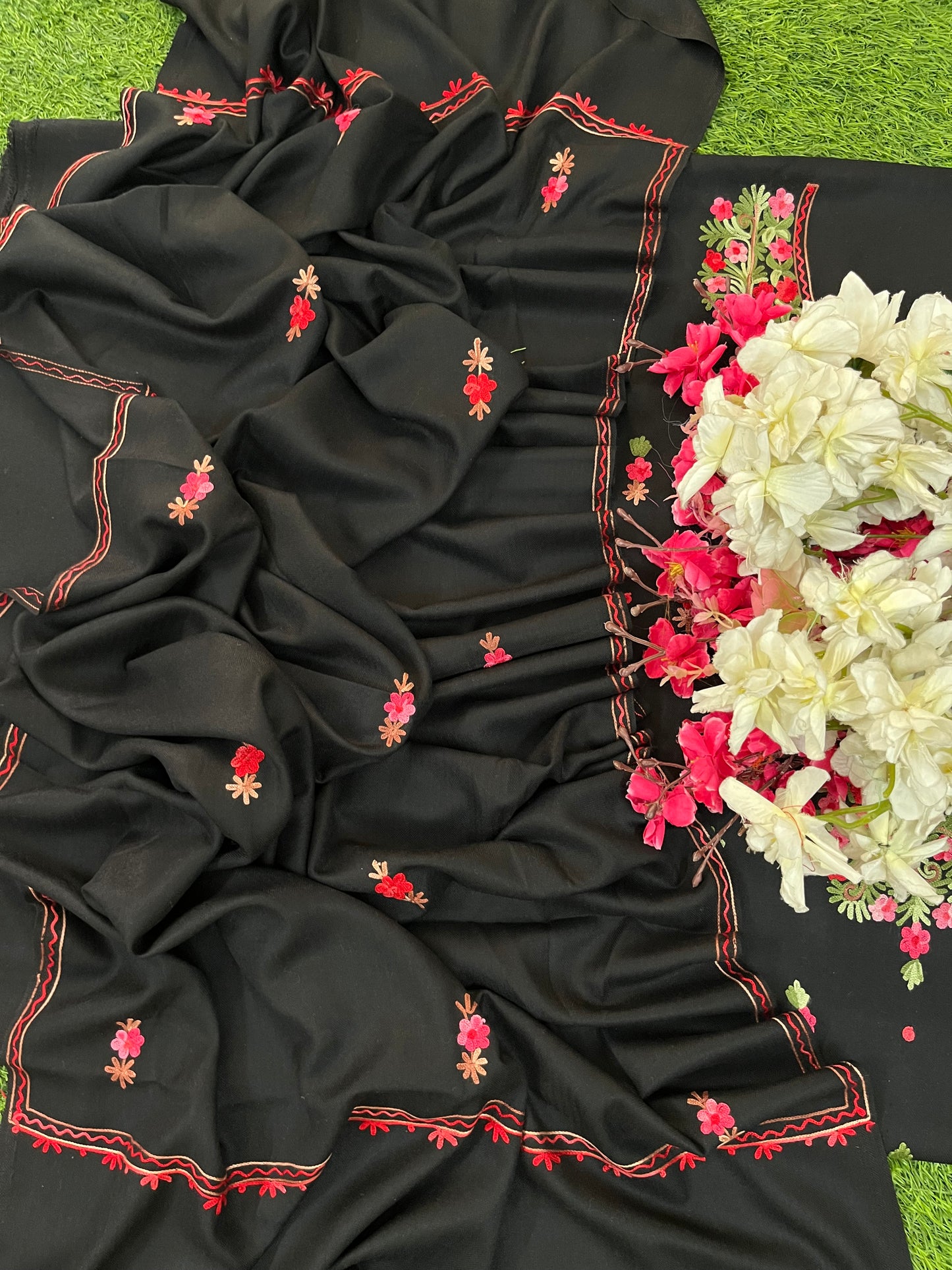 Black Woollen Aari Embroidered 3pc suit