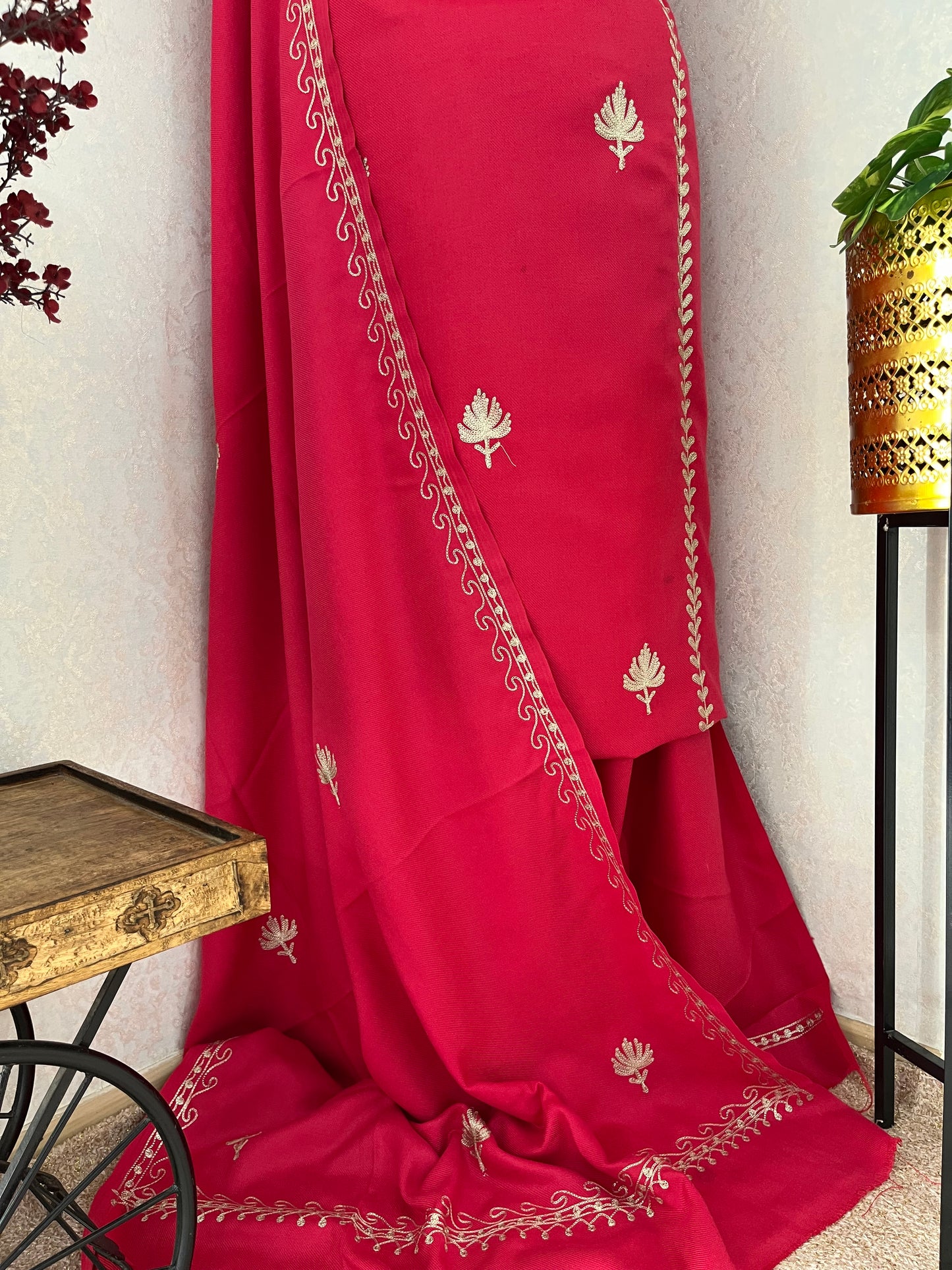 Carrot Pink Tilla Embroidered 3pc Suit Stole