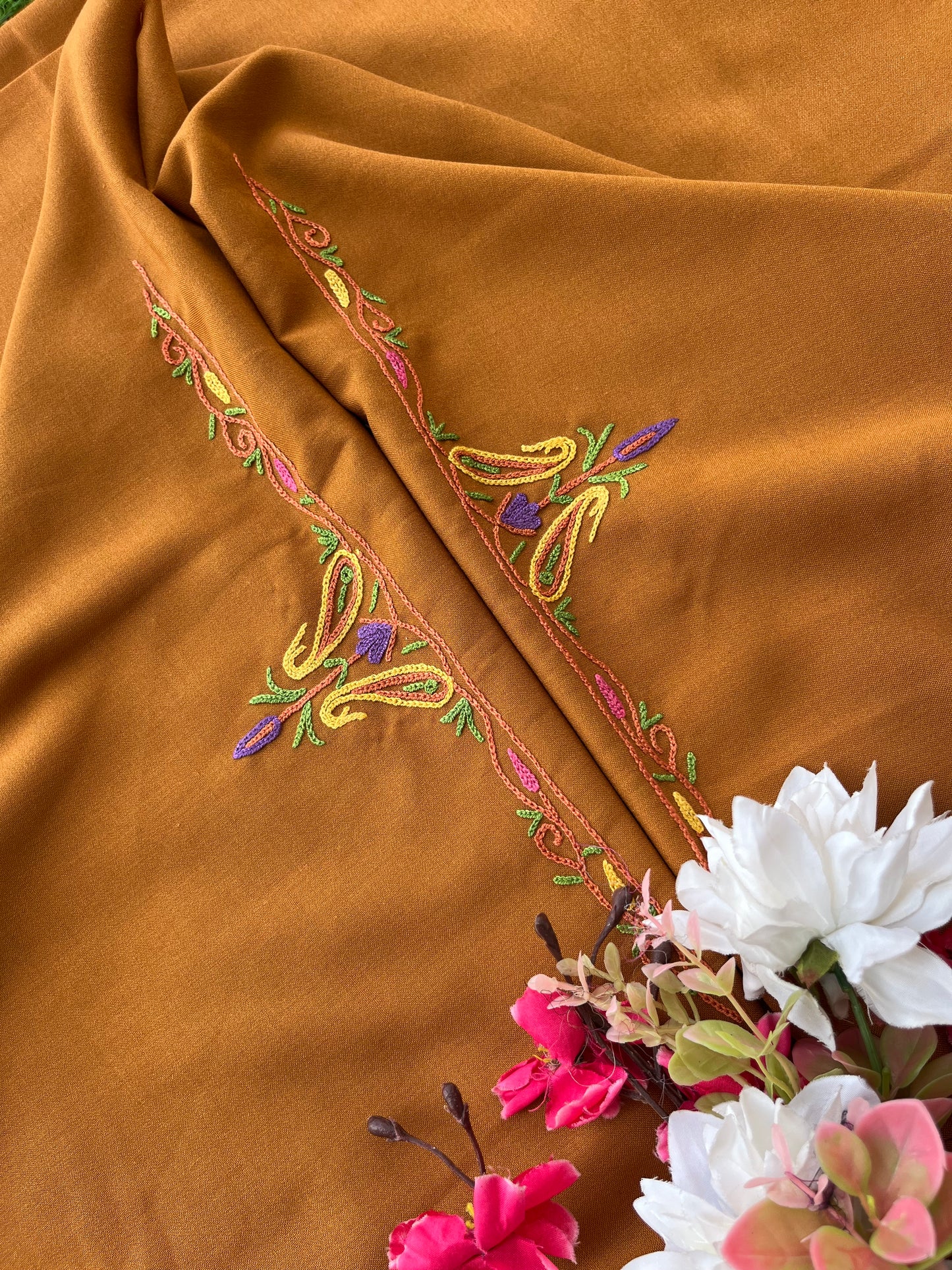 Mustard Cotton Cord Set (Hand Embroidered)