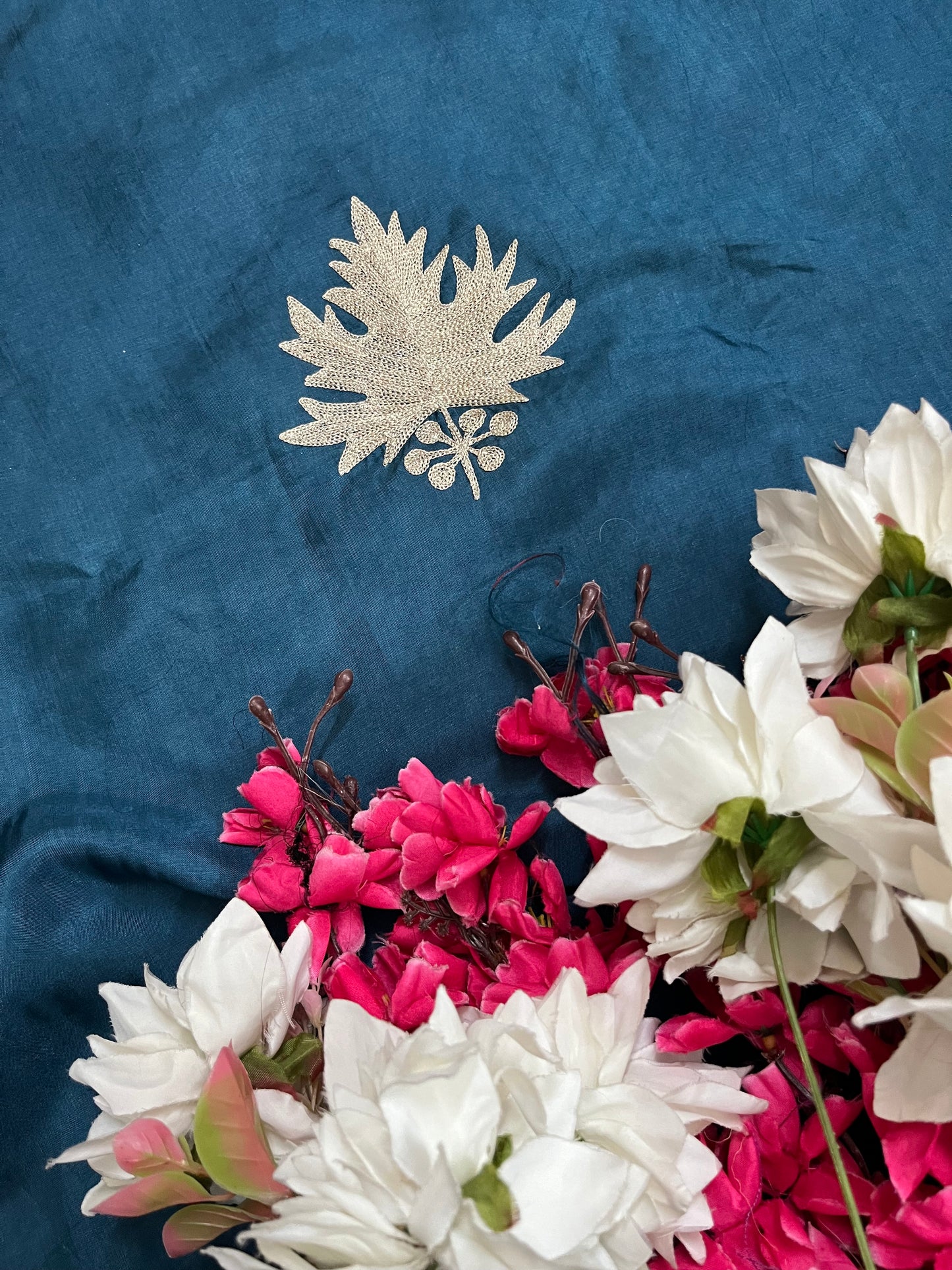 Teal Blue  Sanam’ Tilla Kashmiri Silk Suit