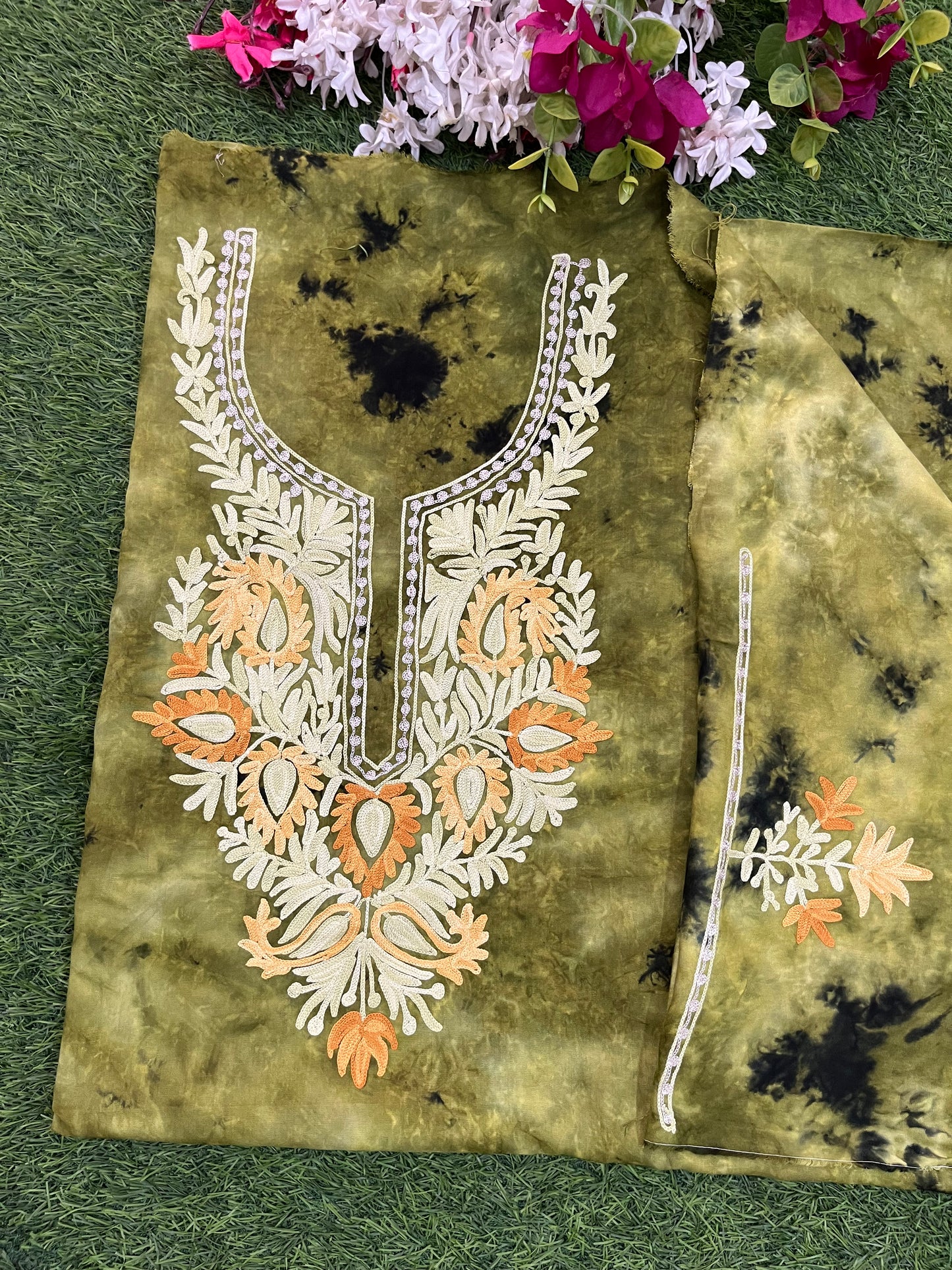Cotton Unstitched Ty Dy Kashmiri Kurti