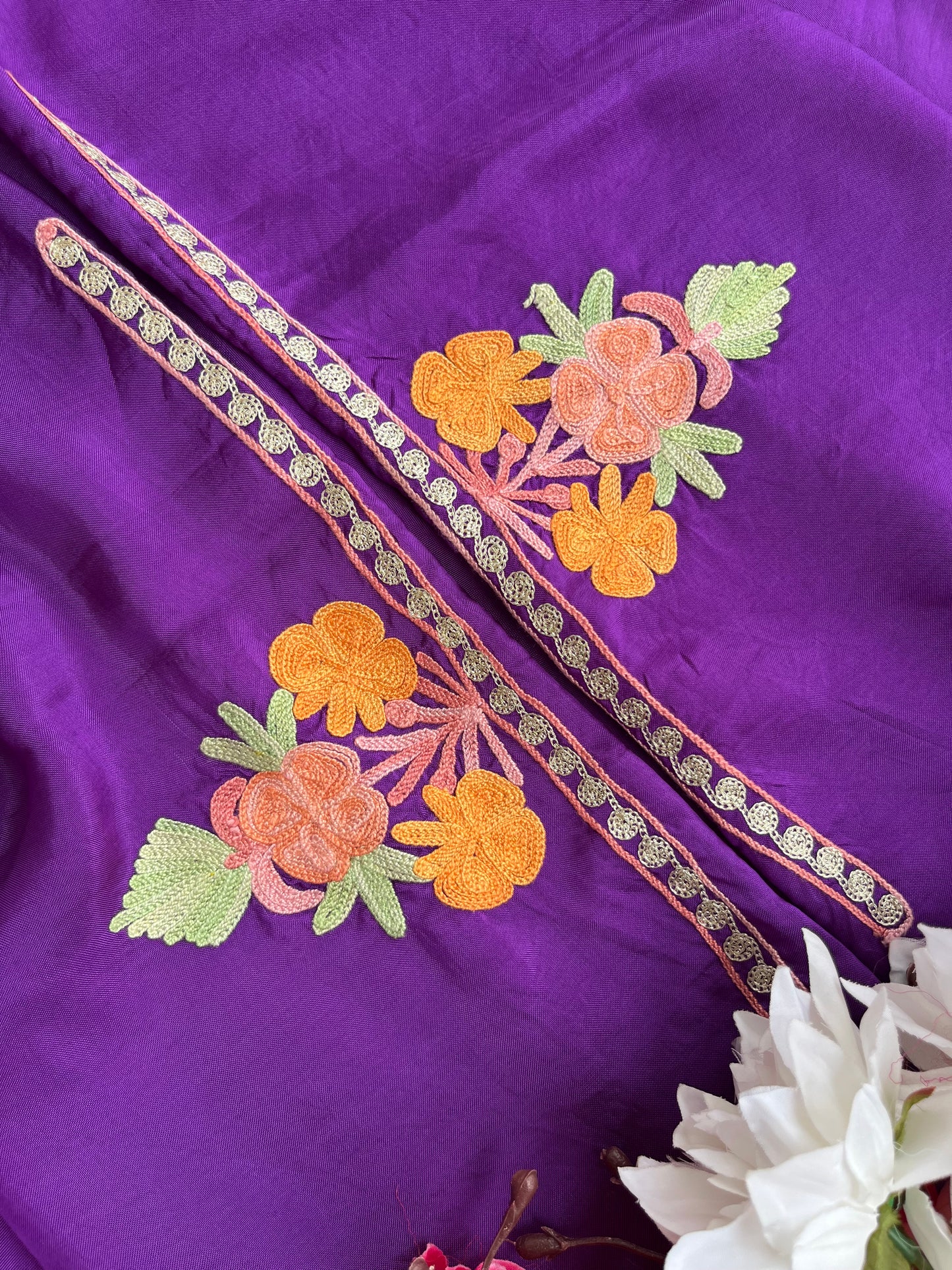 Purple Opada Silk Kashmiri Suits