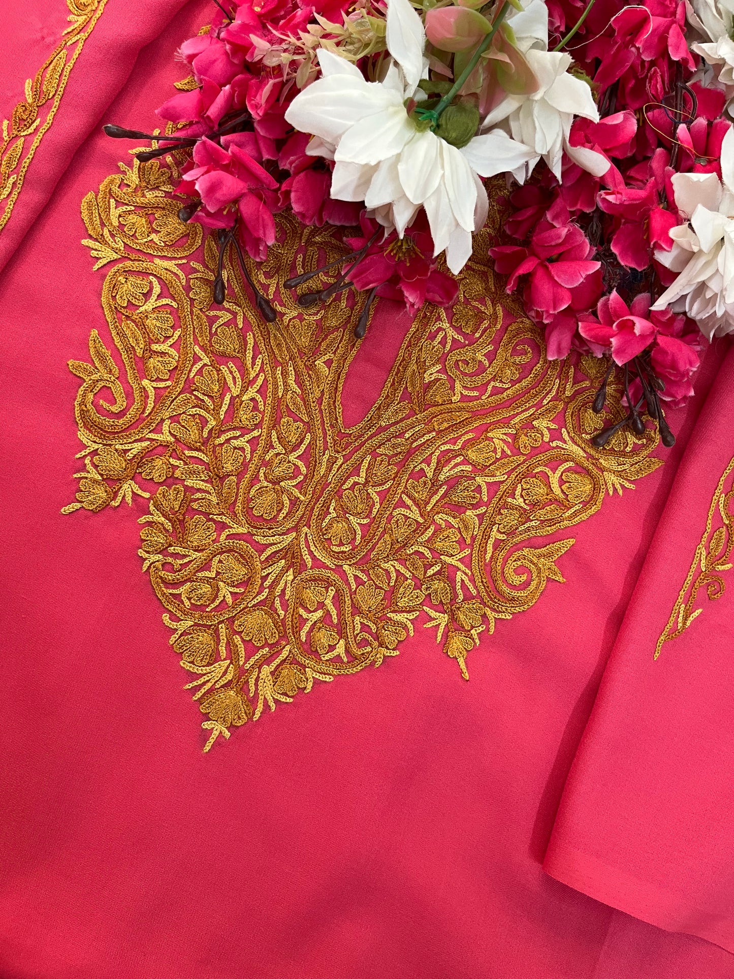 Soft Pink Cotton Cord Set (Hand Embroidered)