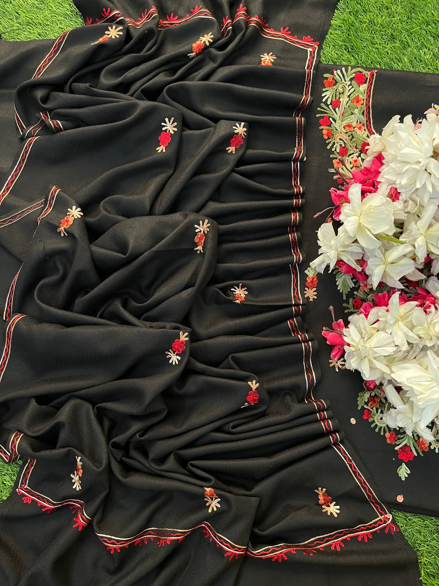 Black Woollen Aari Embroidered 3pc suit