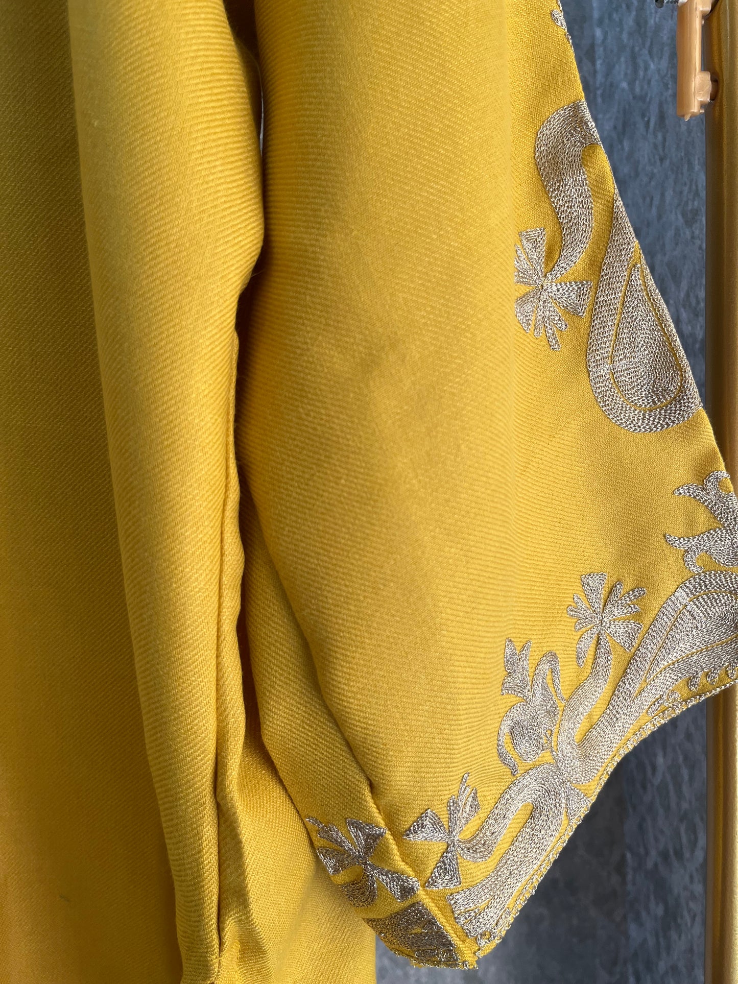 Yellow Woollen Kashmiri Co-Ord Set ( Size 46)
