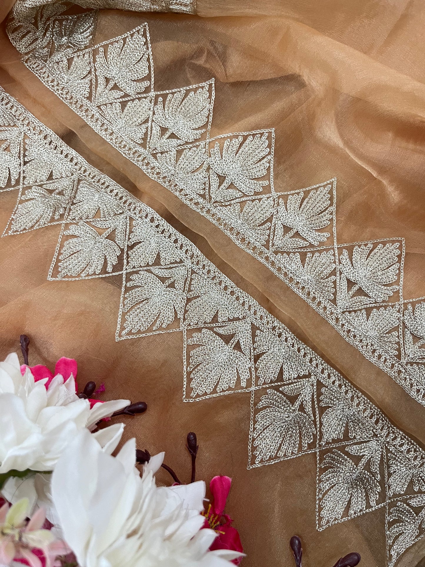 Golden Soft Tissue Kashmiri Suit