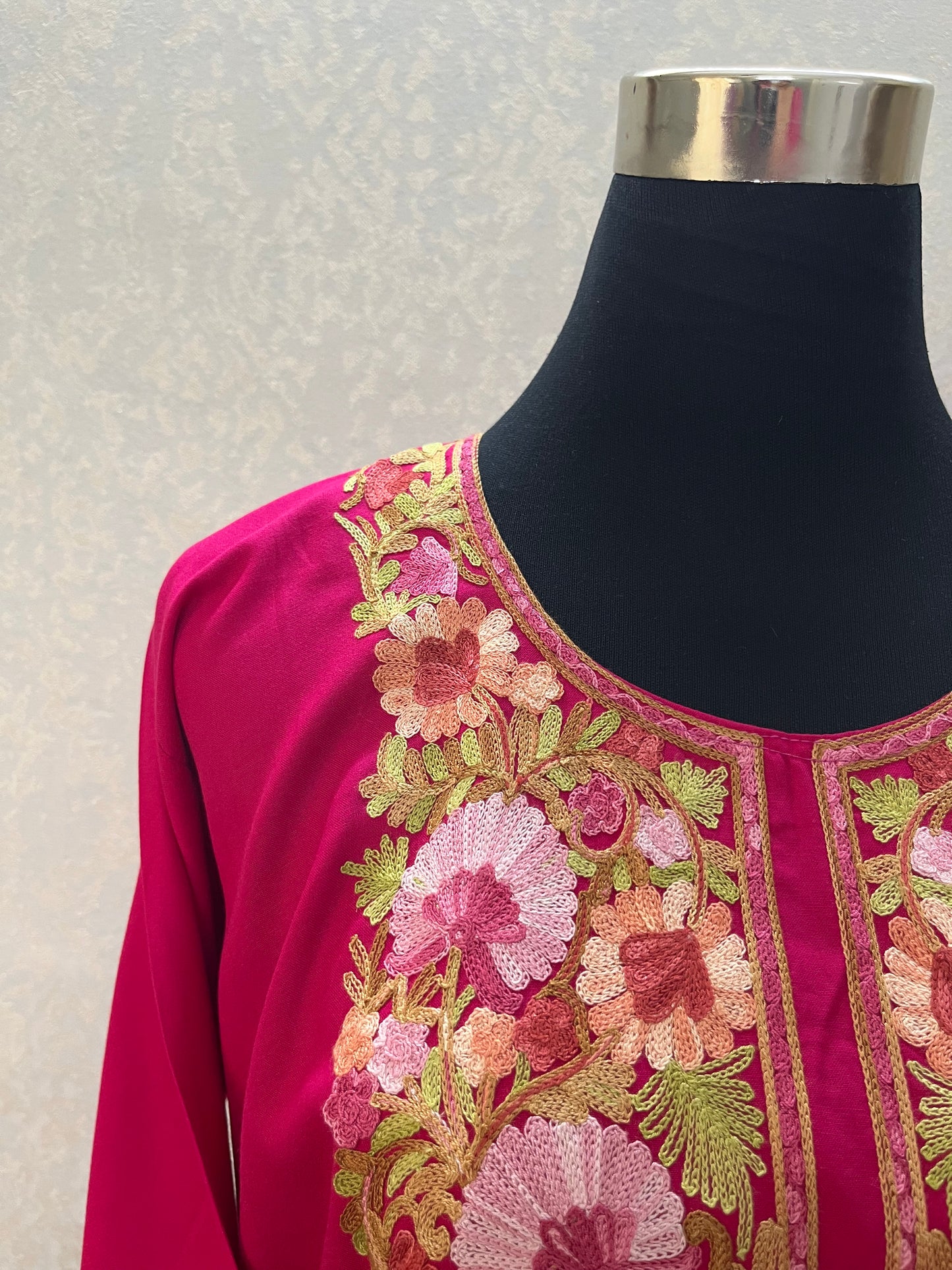 Hot Pink Cotton Stitched Co-ord Set(42)