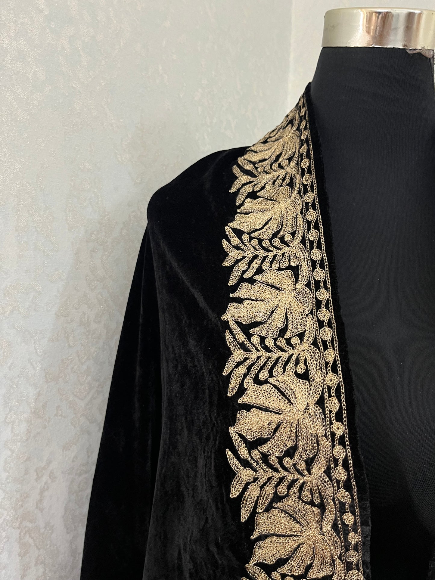 Black Tilla Embroidered Velvet Cape
