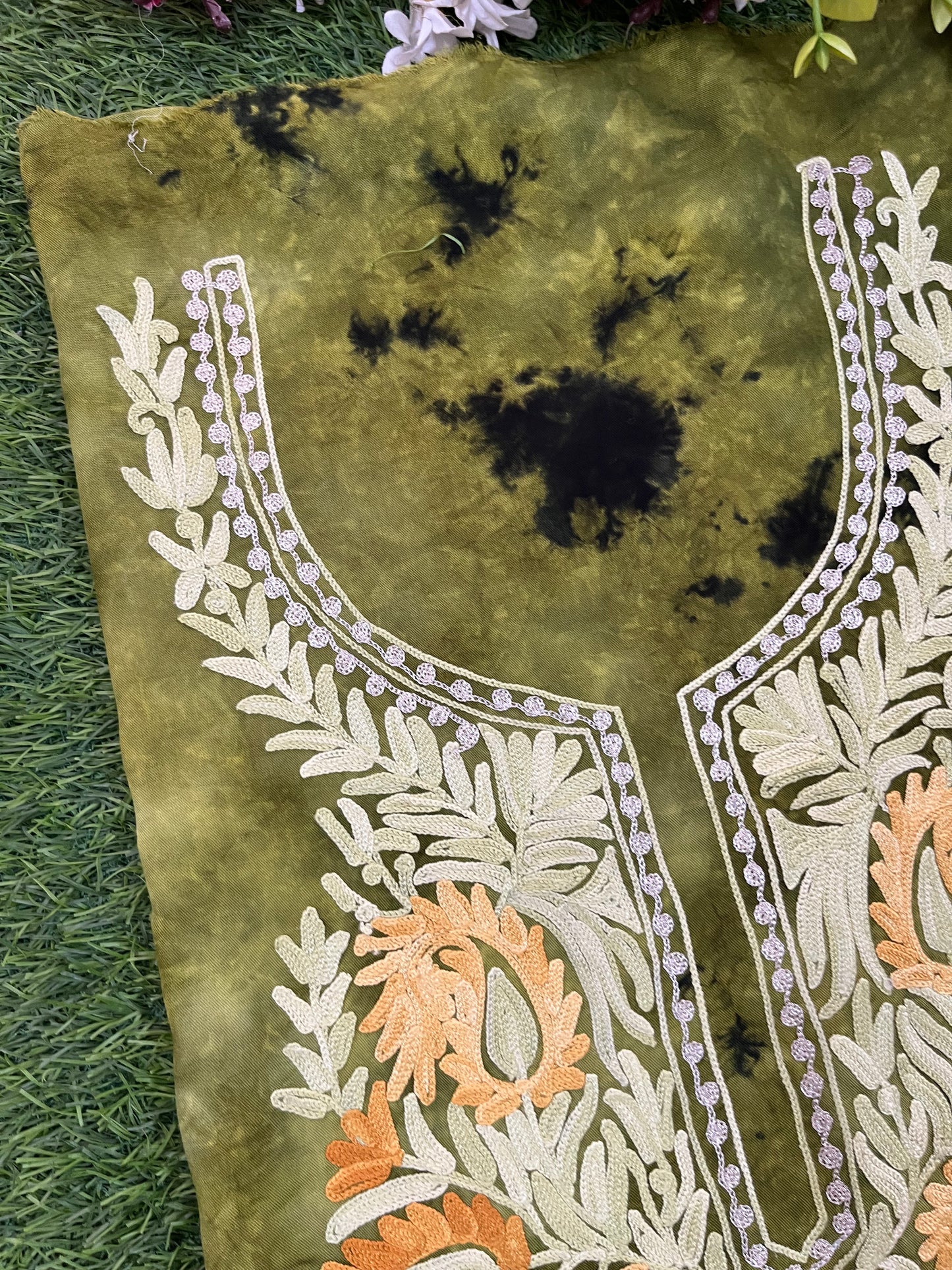 Cotton Unstitched Ty Dy Kashmiri Kurti